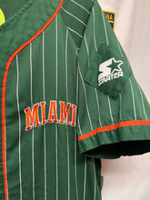 Load image into Gallery viewer, Vtg University of Miami Hurricanes Starter Pinstripe Baseball Jersey: Large
