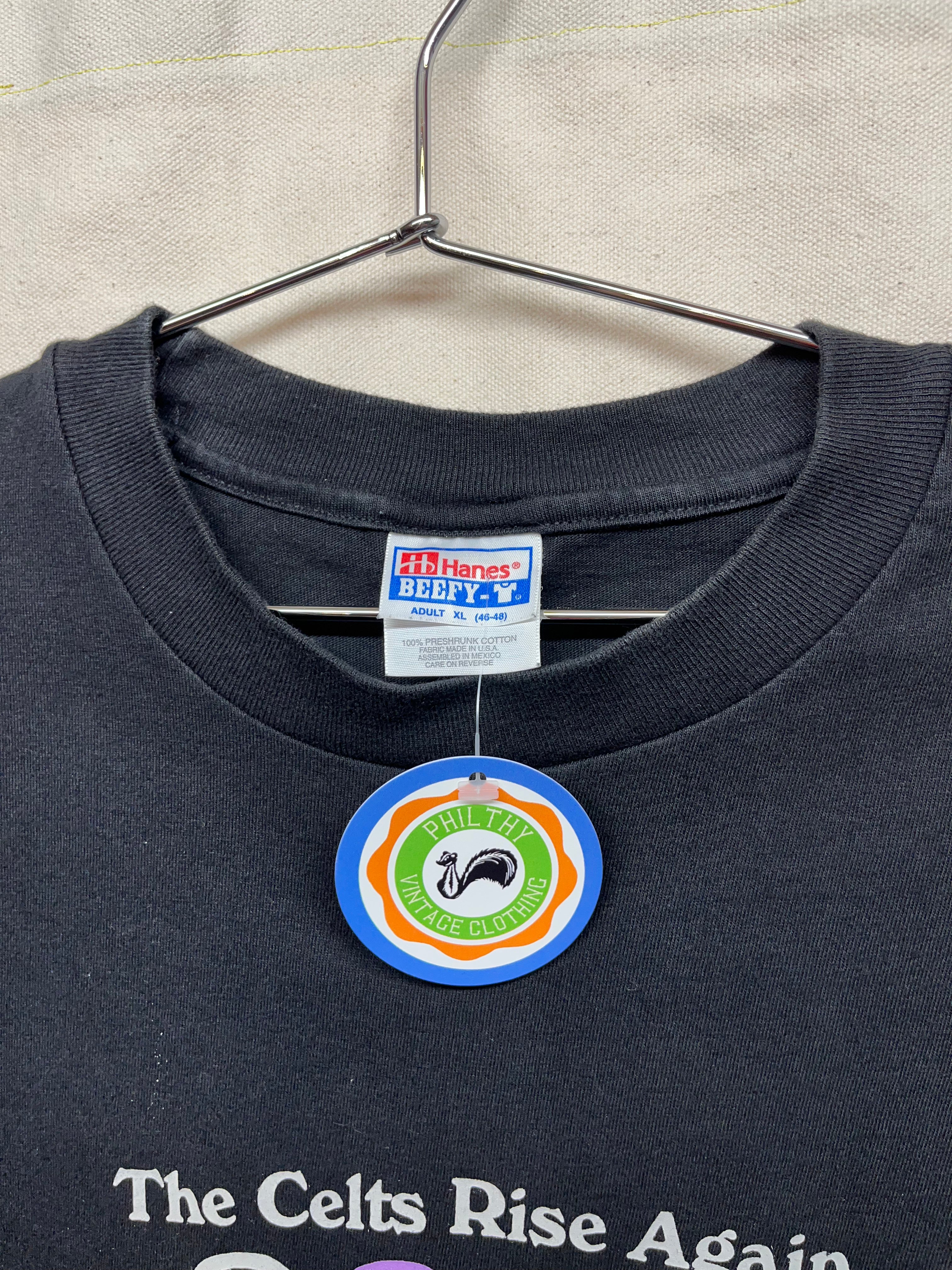 Vintage Green Linnet Records The Celts Rise Again Doves Black T-Shirt: XL