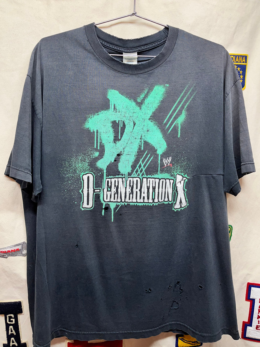 Vintage DX D-Generation WWE Wrestling Triple H Michaels Faded Black T-Shirt: XL