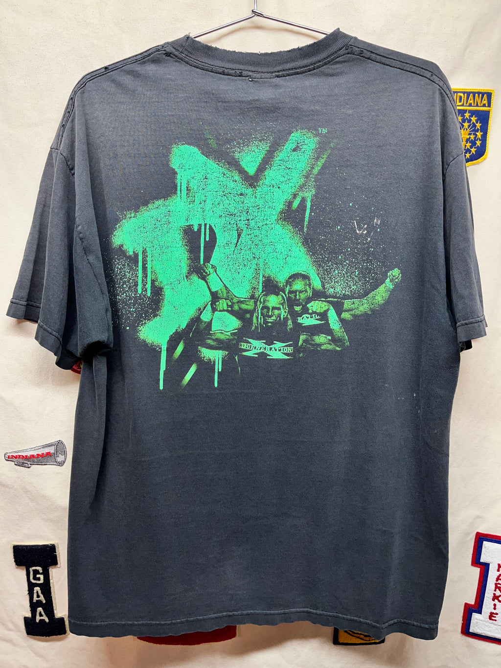 Vintage DX D-Generation WWE Wrestling Triple H Michaels Faded Black T-Shirt: XL
