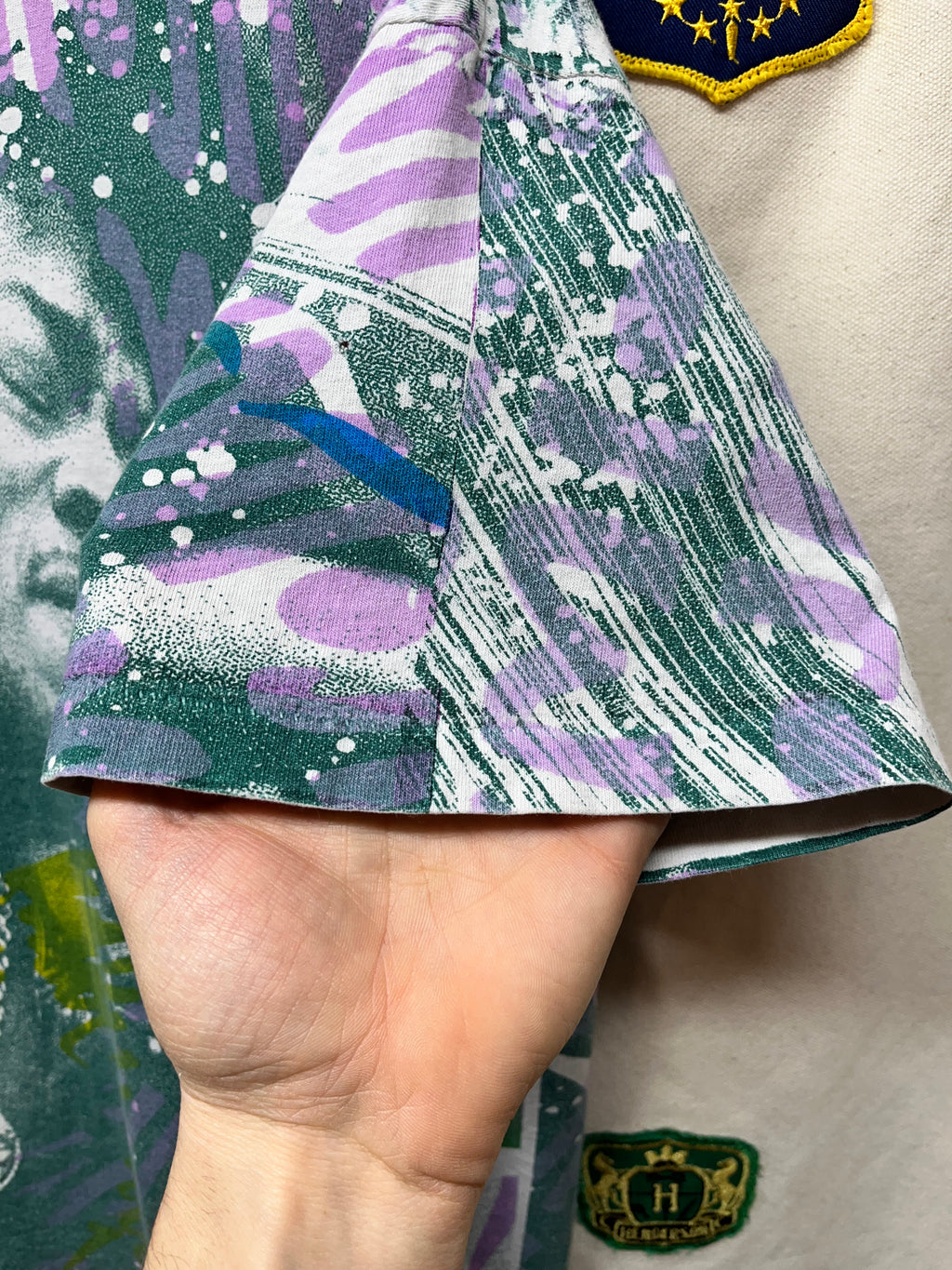 Vintage Jimi Hednrix ALL Over print Mosquitohead Style Psychedelic Acid T-Shirt: L/XL