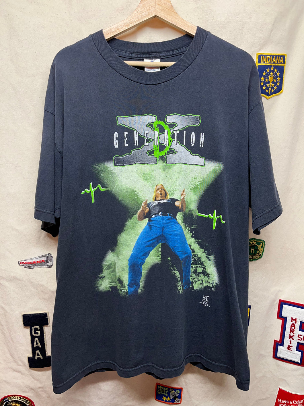 Vintage Get DX Rated D Generation X Triple H WWE WWF Black T-Shirt: XL