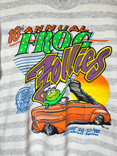 Load image into Gallery viewer, Vintage Frog Follies 1992 Evansville Striped Car Show T-Shirt: Medium
