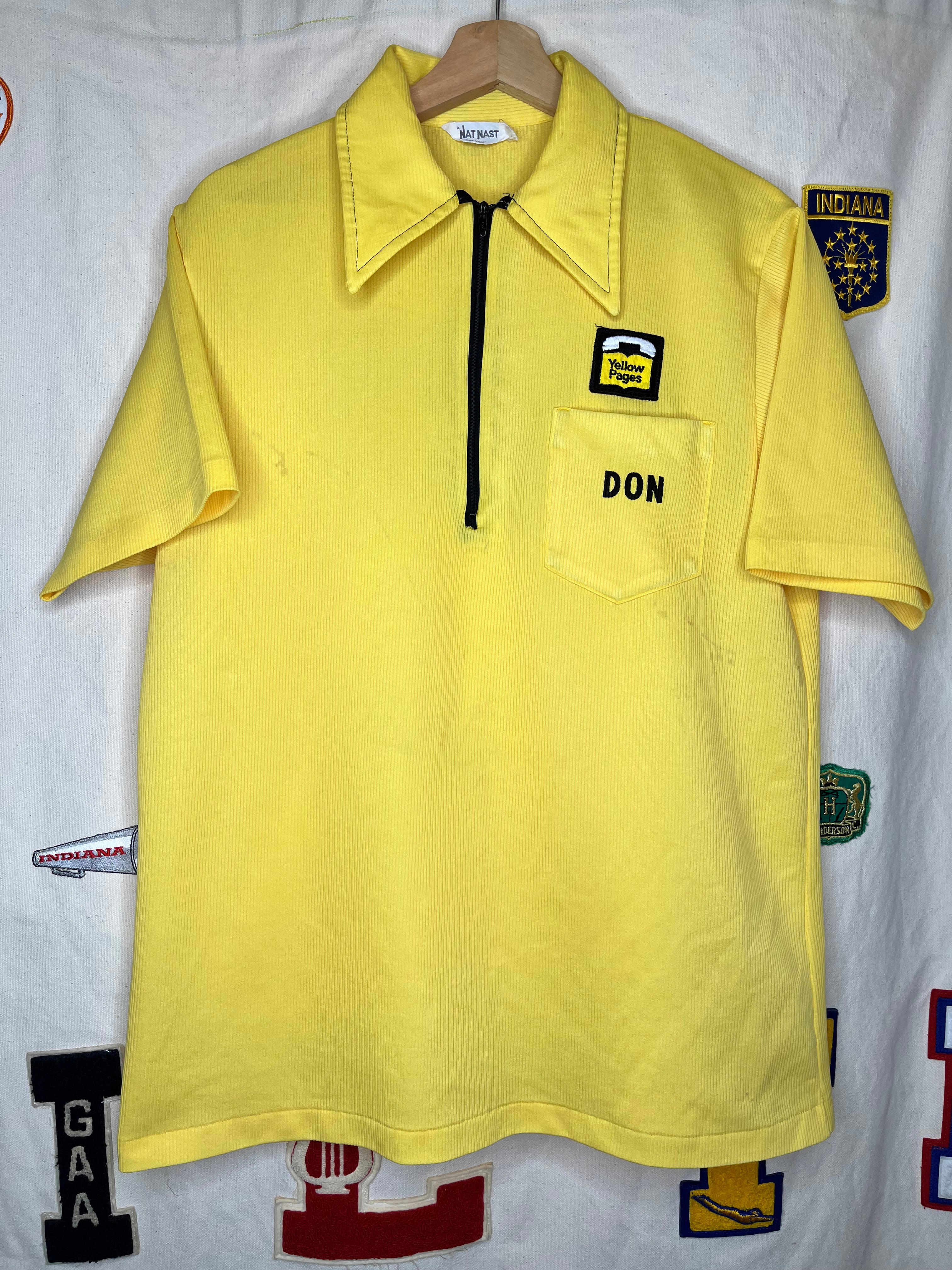 Vintage Yellow Pages 60's Work Bowling Shirt Nat Nast: Half-Zip