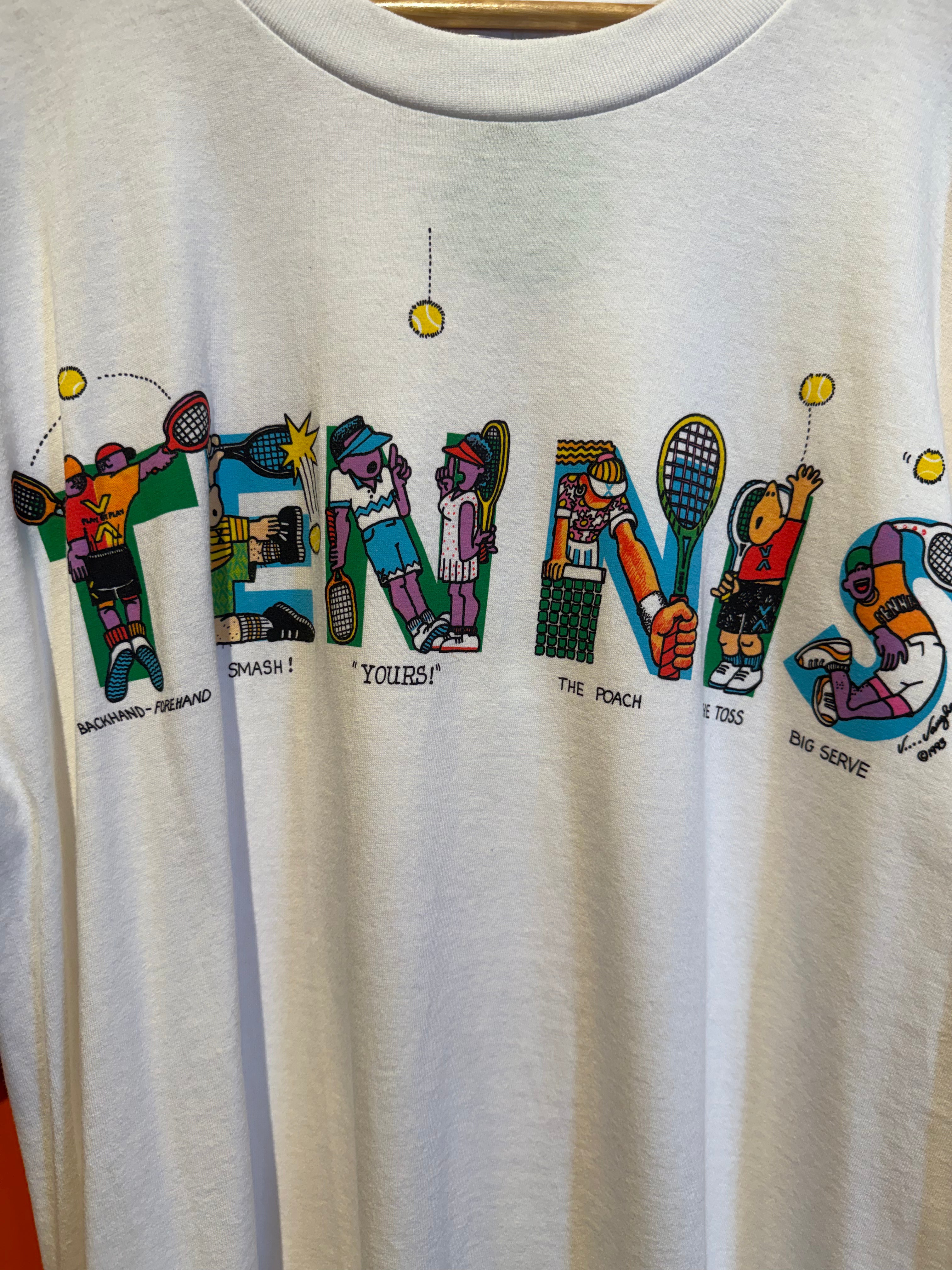 Vintage Vaughan & Co Tennis T-Shirt: XL