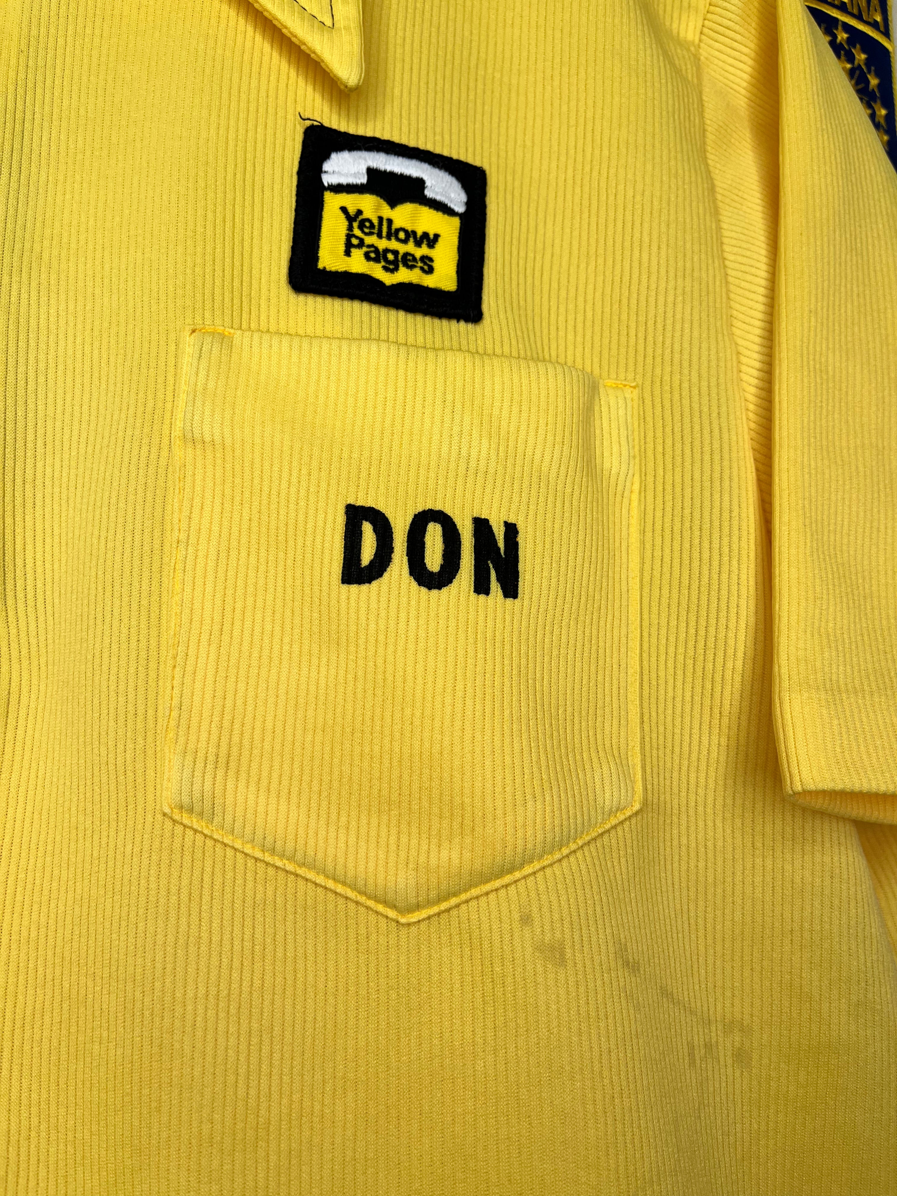 Vintage Yellow Pages 60's Work Bowling Shirt Nat Nast: Half-Zip Polo: Large