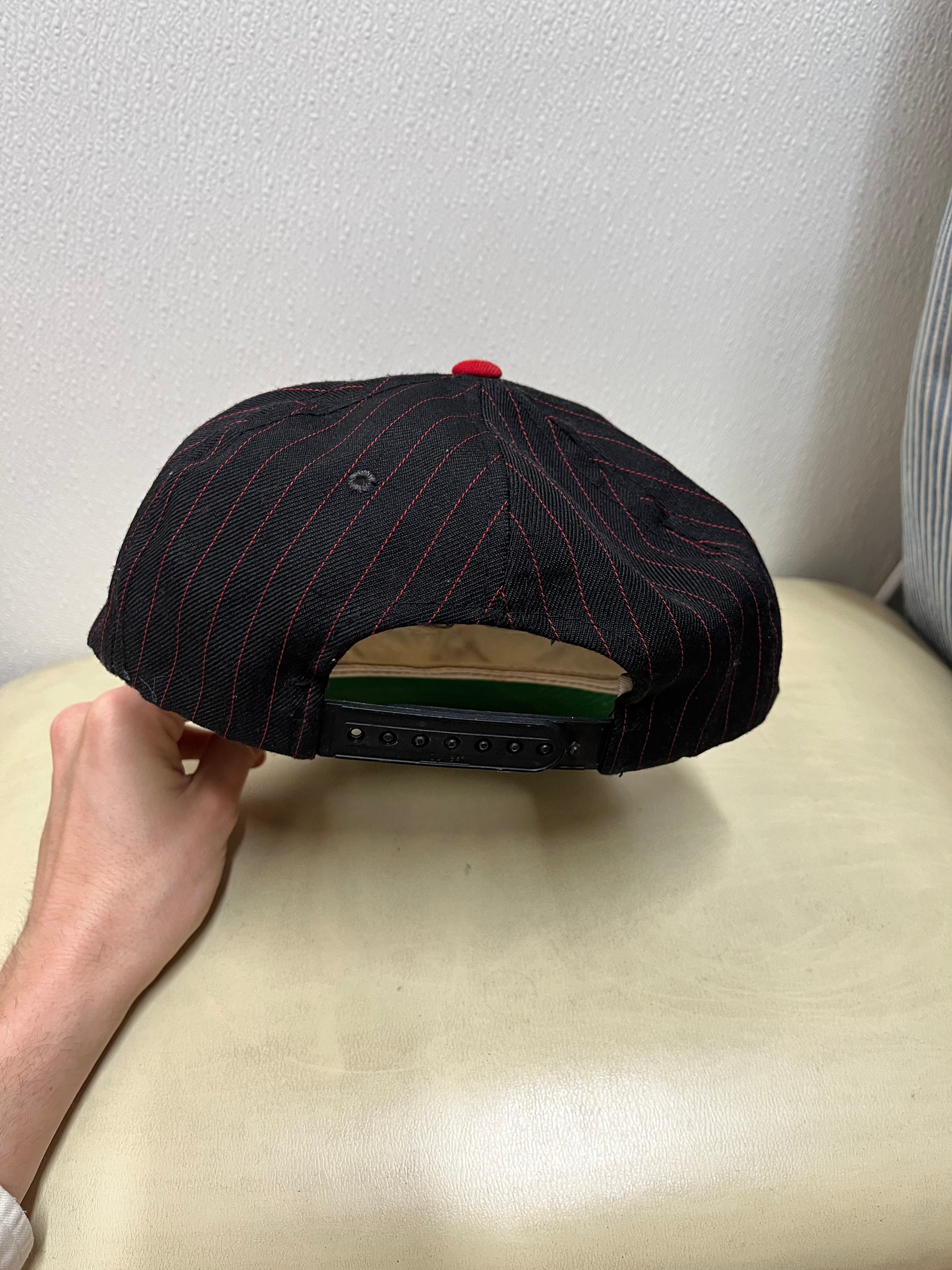 Vintage Chicago Bulls Sports Specialties Script Pinstripe NBA Black Snapback Hat