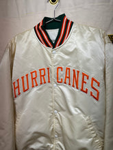 Load image into Gallery viewer, Vintage University of Miami Hurricanes White Satin Starter Jacket: XL
