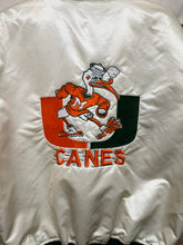 Load image into Gallery viewer, Vintage University of Miami Hurricanes White Satin Starter Jacket: XL
