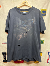 Load image into Gallery viewer, Vintage Liquid Blue Hog Wild 1994 Distressed Skelton Biker Moon Pigs T-Shirt: XL
