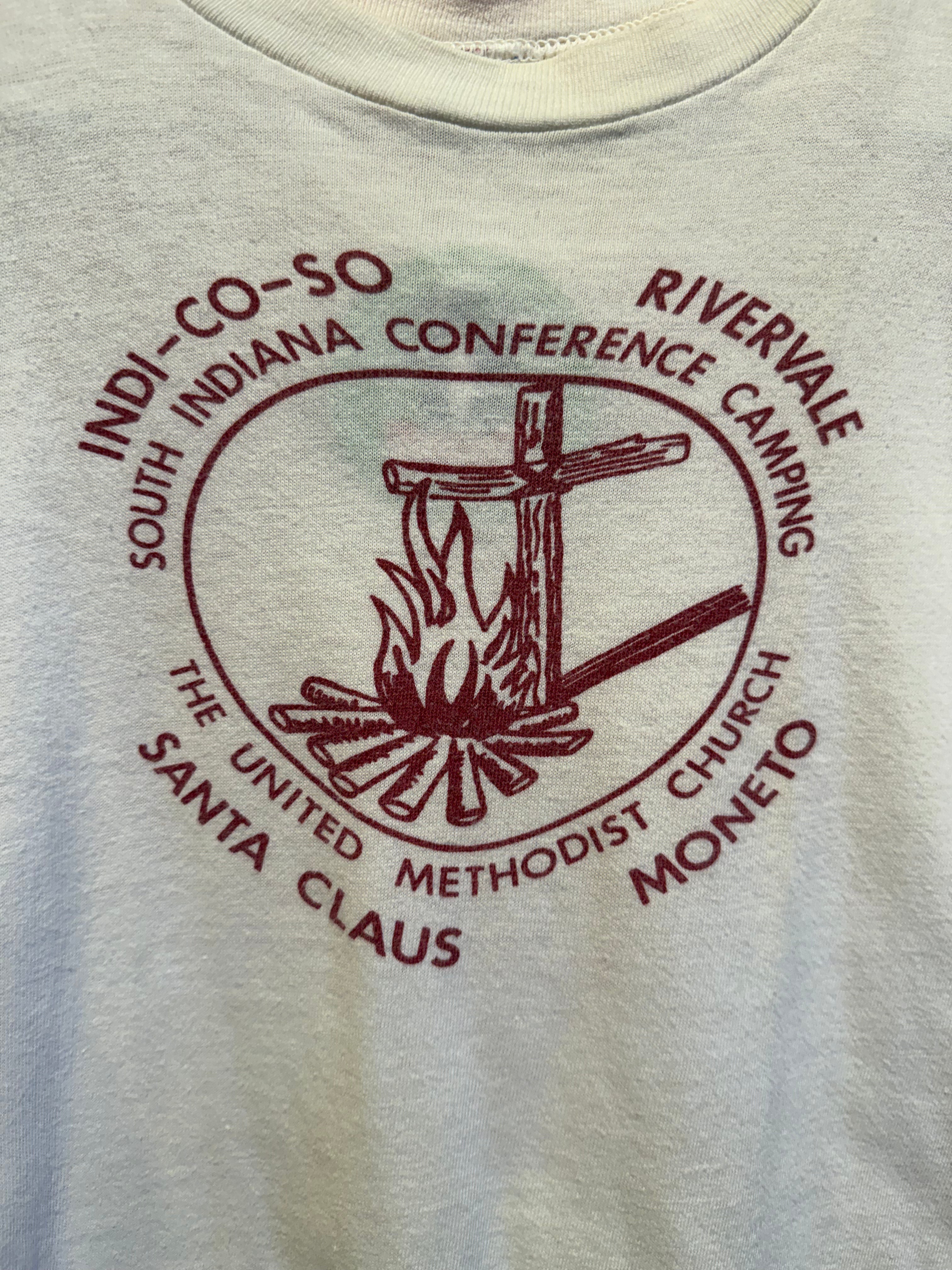 Vintage South Indiana Conference Camping T-Shirt: Youth L