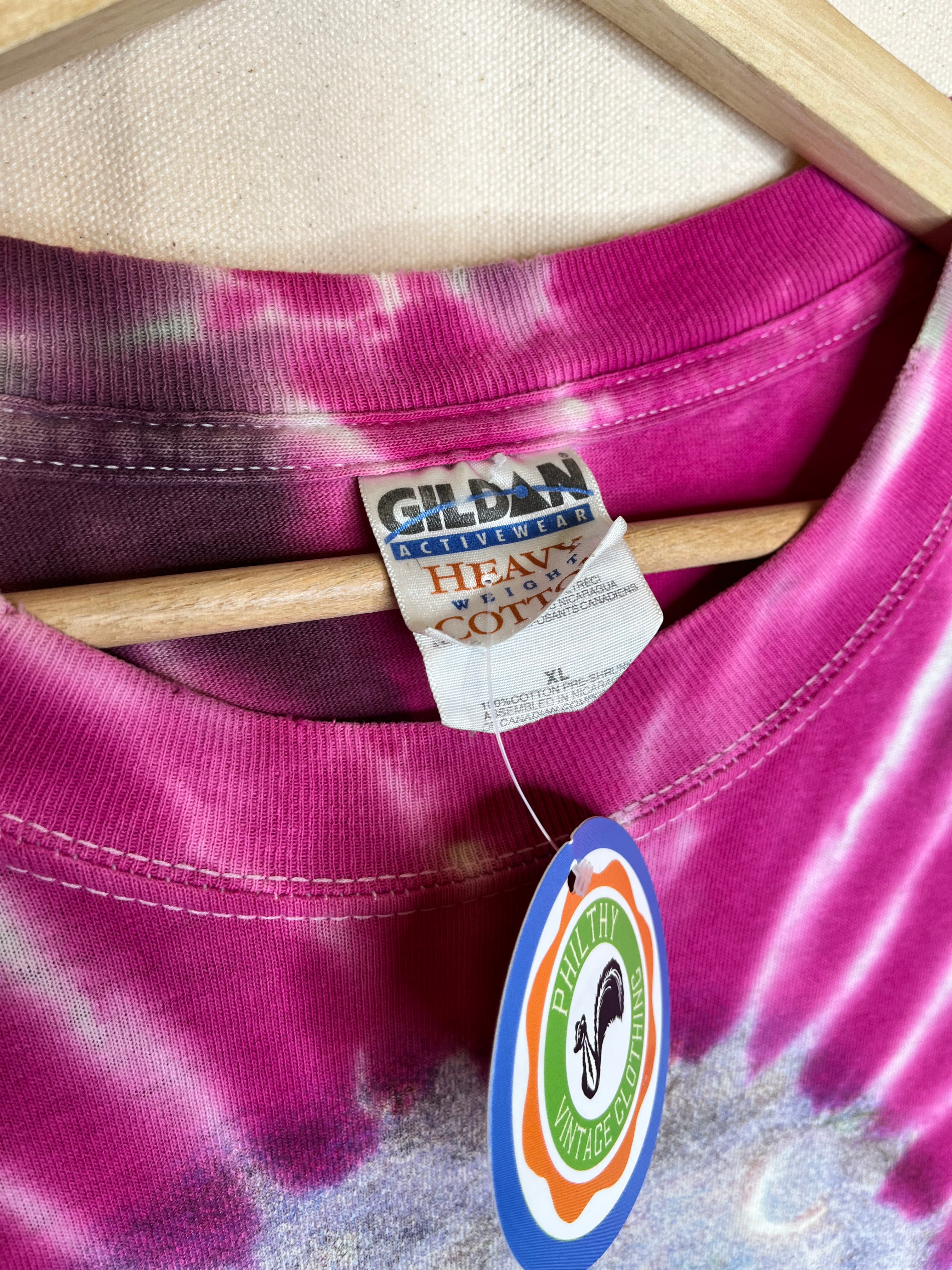 Vintage Jimi Hendrix In From The Storm Lyrics Pink Tie-Dye 1997 T-Shirt: XL