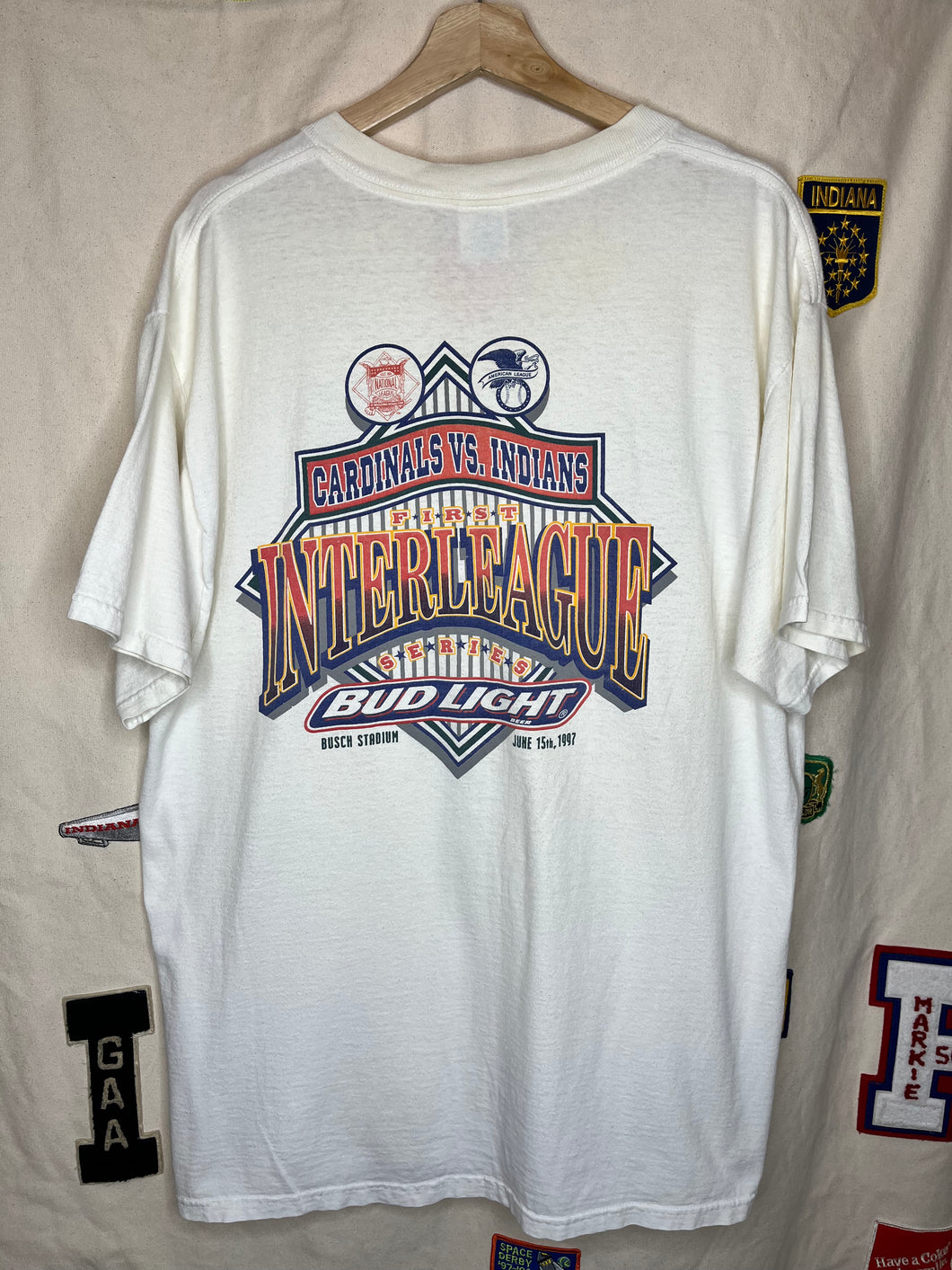 Vintage St. Louis Cardinals vs. Cleveland Indians 1995 Bud Light T-Shirt: XL