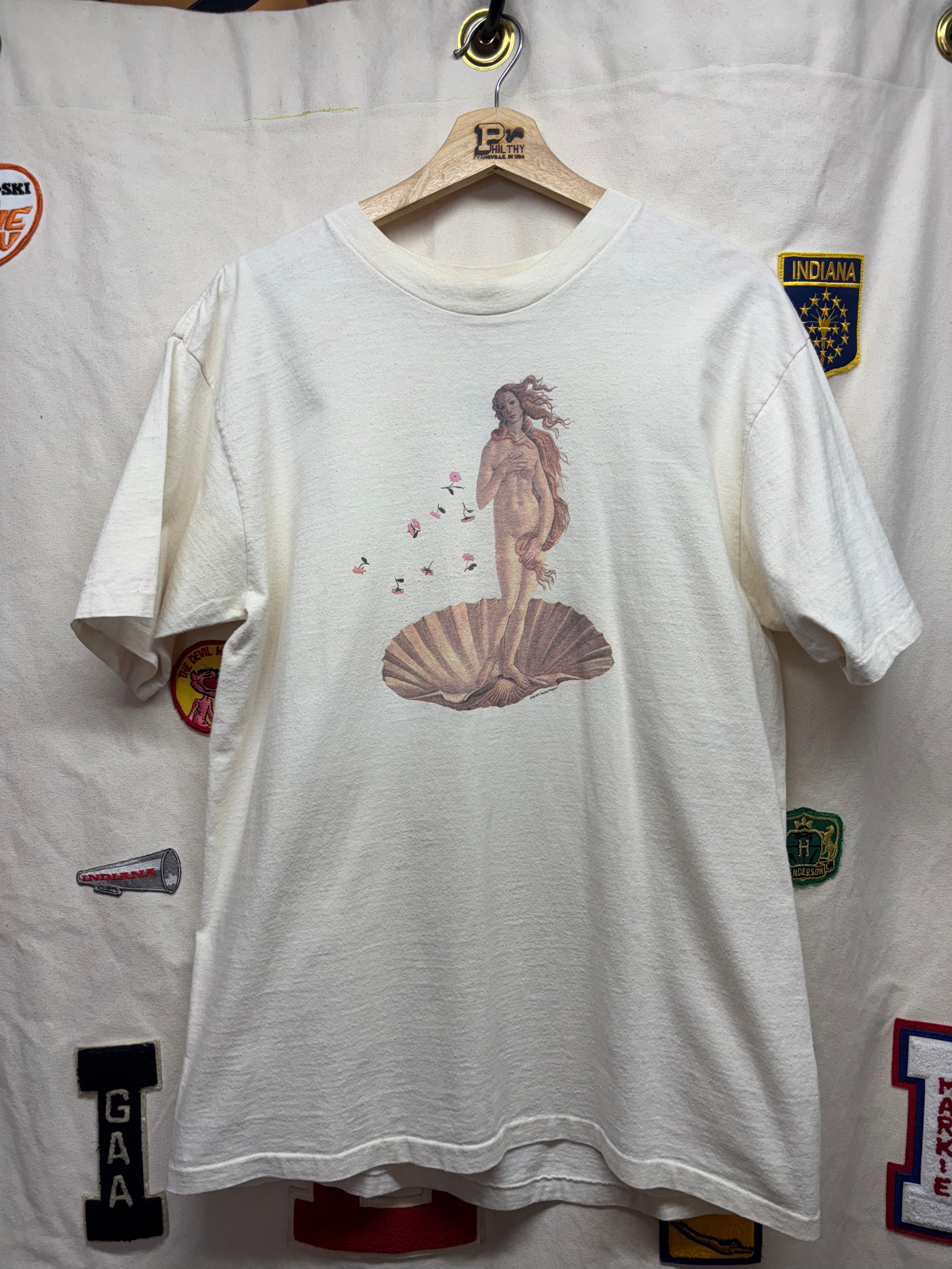 Vintage The Art of Venus by Sandro Botticelli Graphique De France T-Shirt: Large