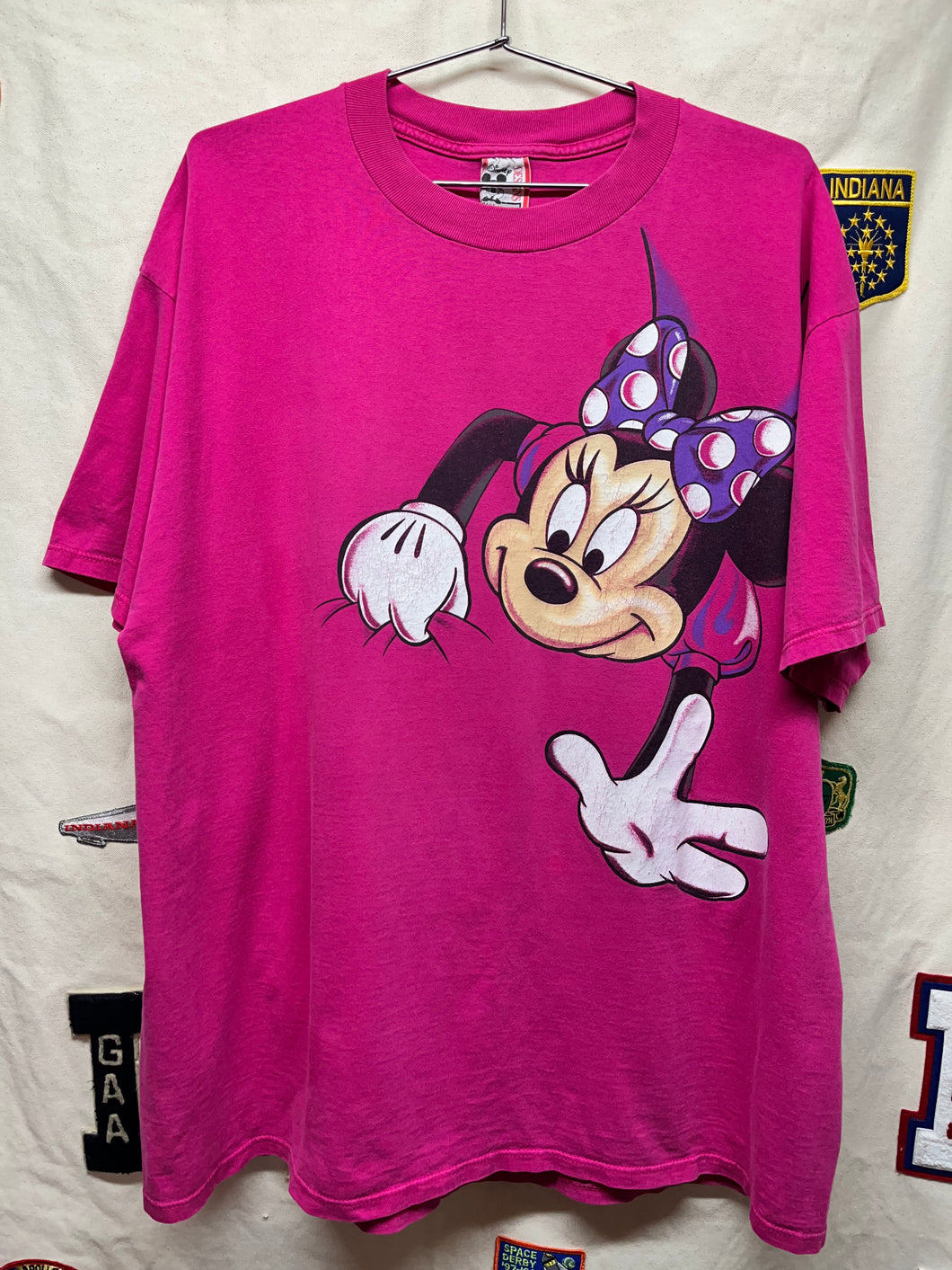 Vintage Minnie Mouse Grabbing Double Sided Pink Disney Sleep Shirt: XXL