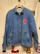 Load image into Gallery viewer, Vintage Indiana University Hoosiers IU Denim Chalkline Zip-Up 90&#39;s Jean Jacket: Large
