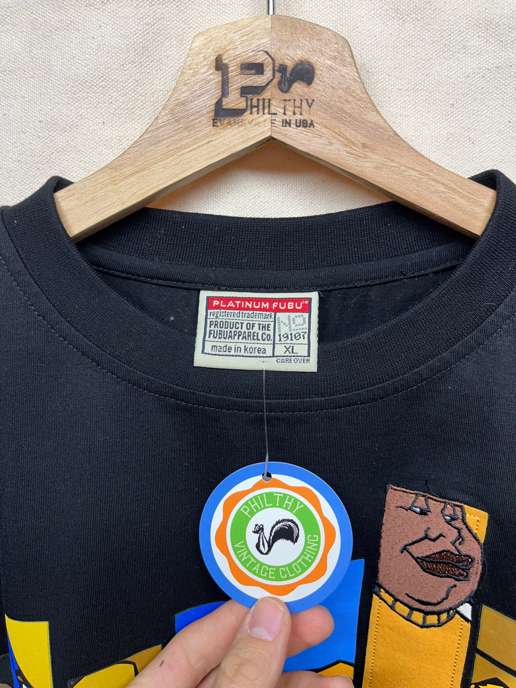 Vintage Fubu Platinum Fat Albert Collection Black T-Shirt: XL