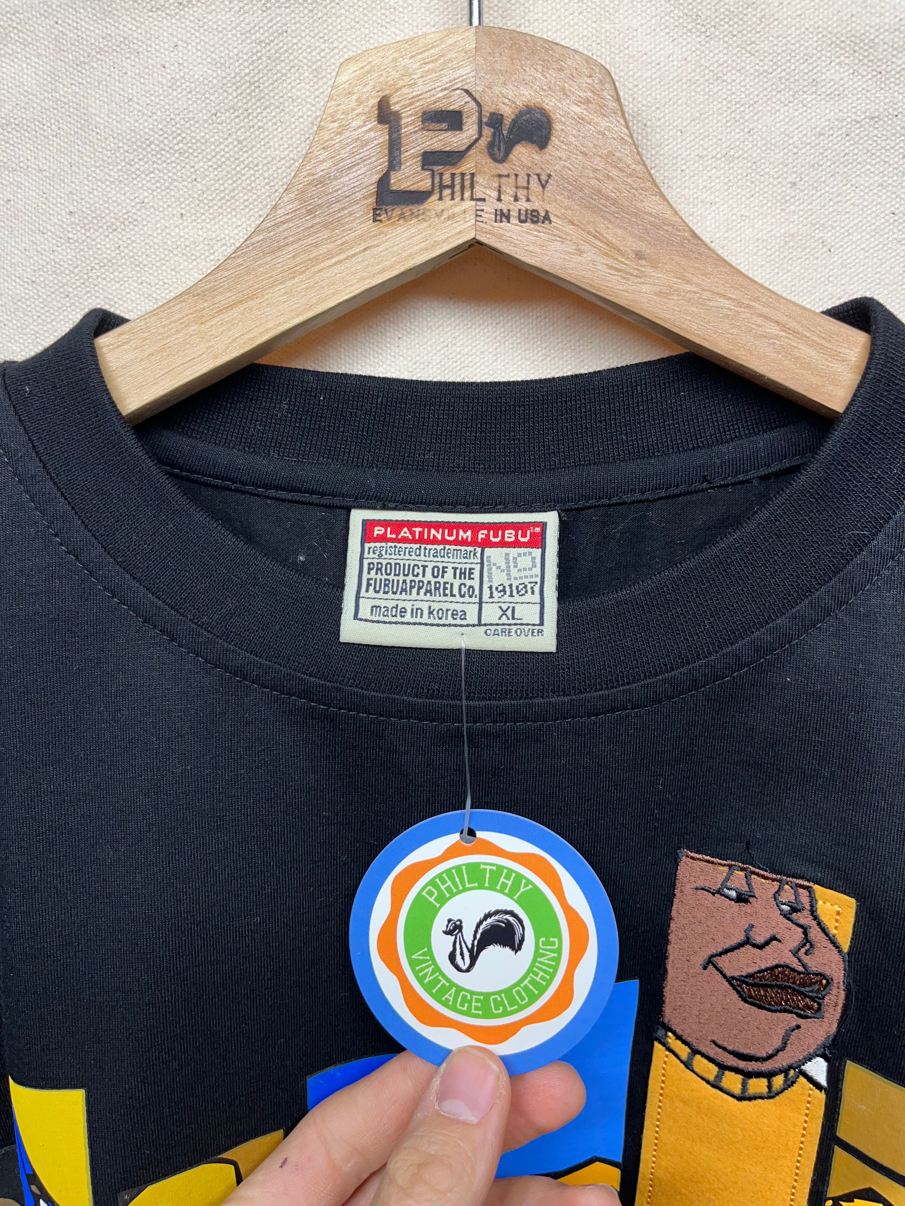 Vintage Fubu Platinum Fat Albert Collection Black T-Shirt: XL