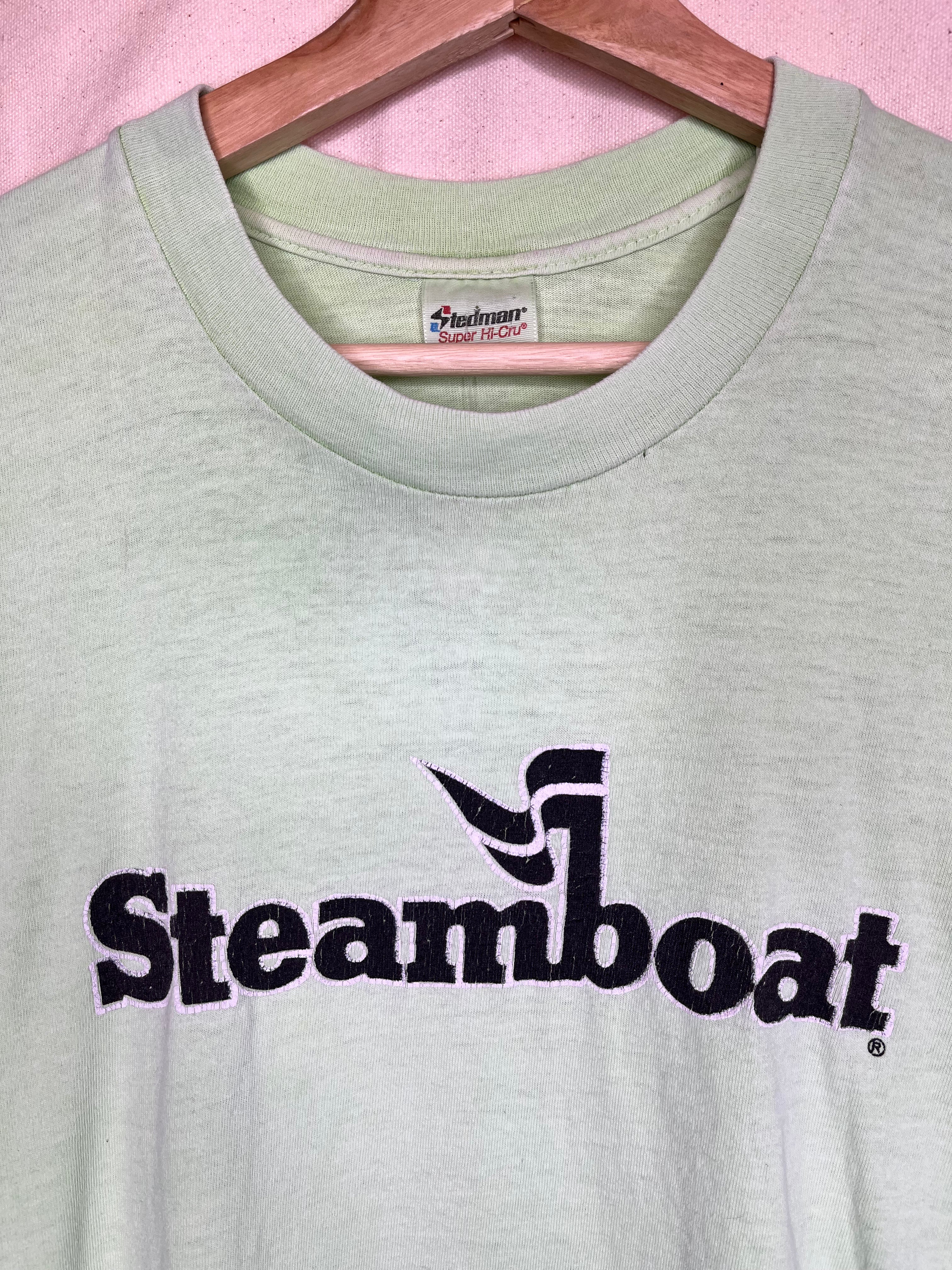 Vintage Steamboat Colorado Ski Resort Stedman Green T-Shirt: L/XL