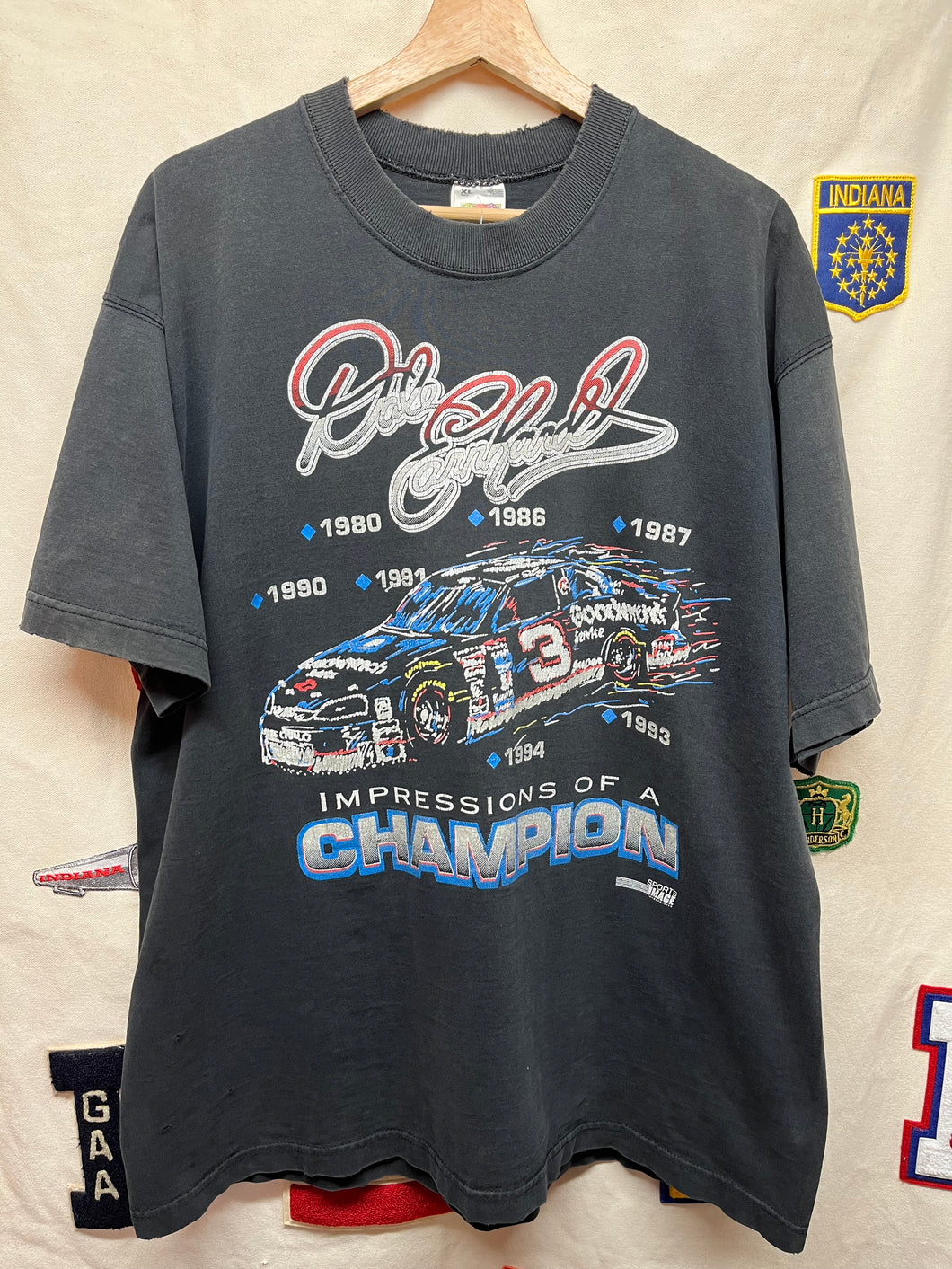 Vintage Dale Earnhardt 3 Impressions of A Champion Black T-Shirt: XL