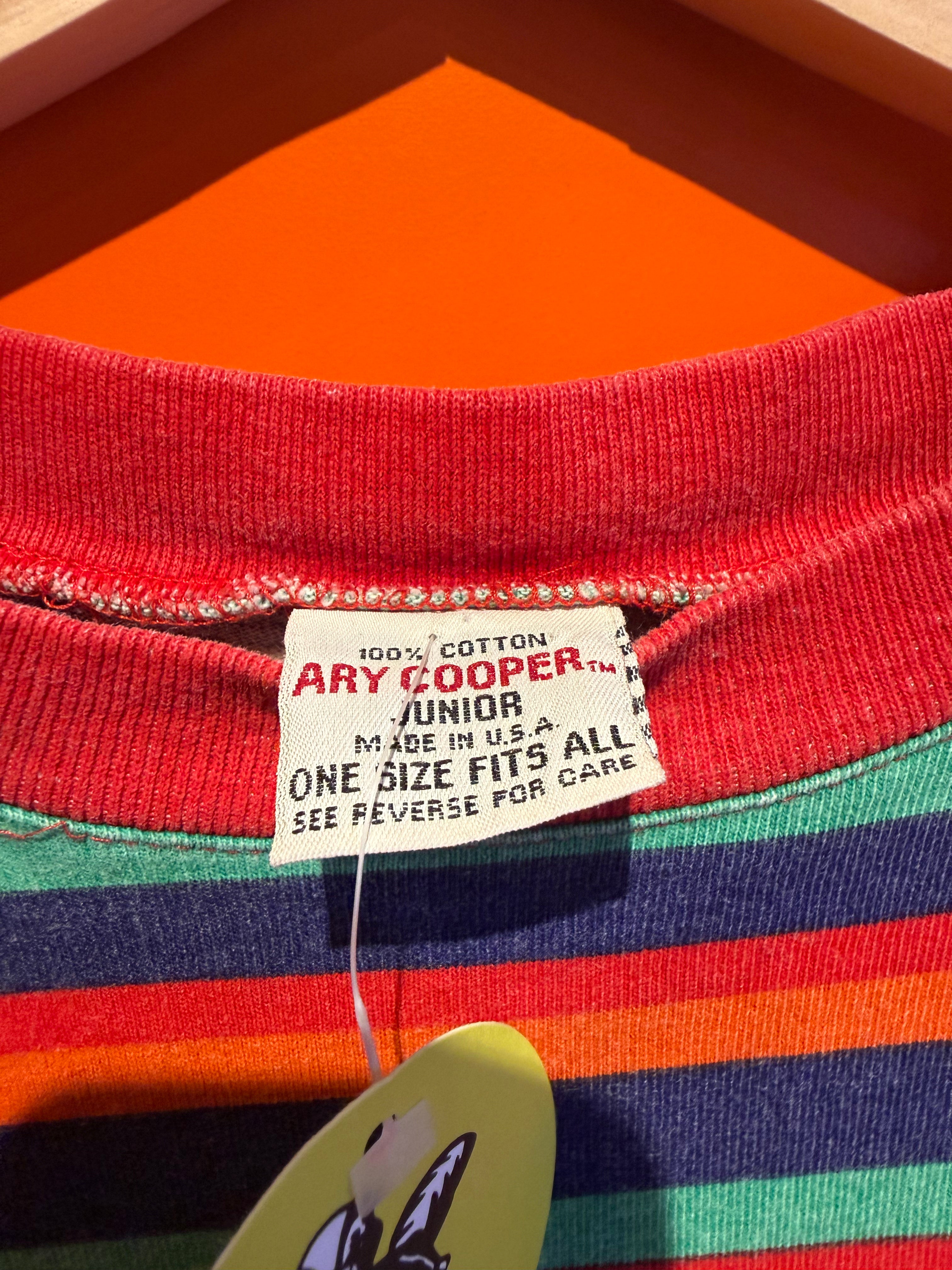 Vintage Any Cooper Striped T-Shirt: L/XL