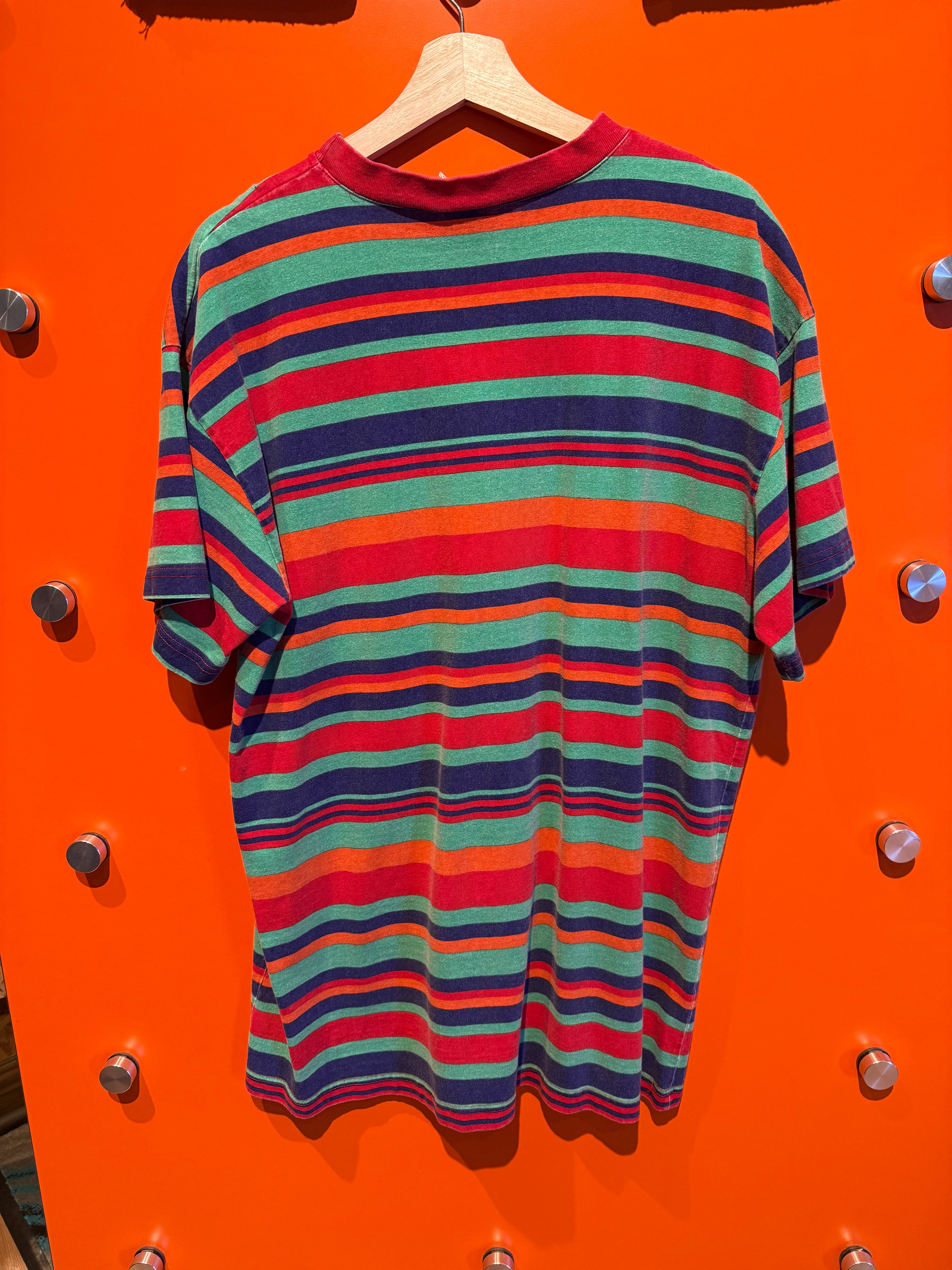 Vintage Any Cooper Striped T-Shirt: L/XL