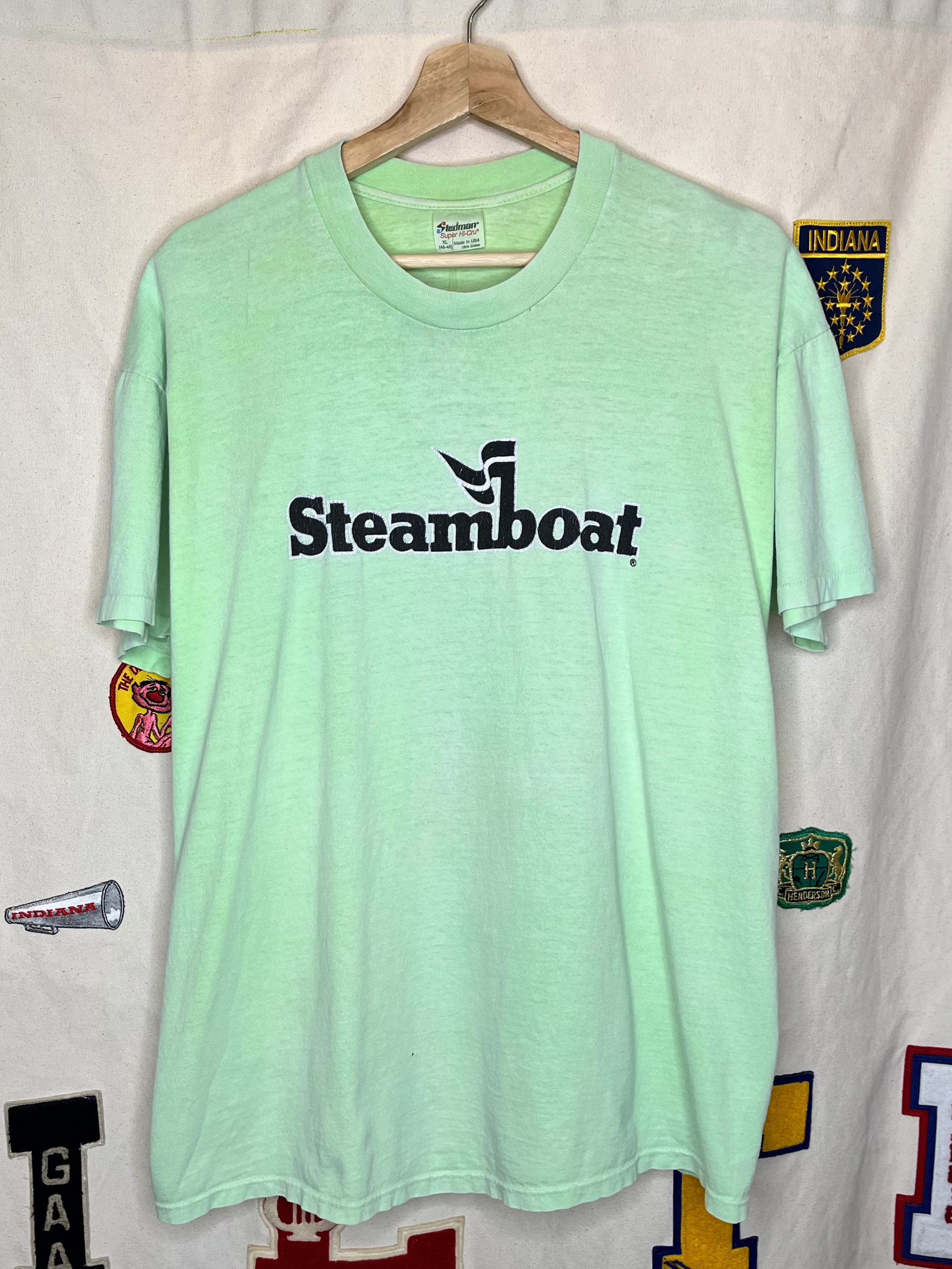 Vintage Steamboat Colorado Ski Resort Stedman Green T-Shirt: L/XL