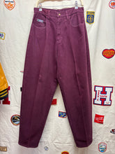 Load image into Gallery viewer, Vintage Cross Colours Maroon Burgundy Baggy Denim Jeans: 32x34
