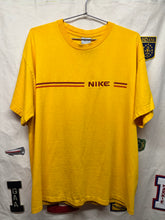 Load image into Gallery viewer, Vintage Nike Embroidered Yellow Stripe Y2K T-Shirt: Large
