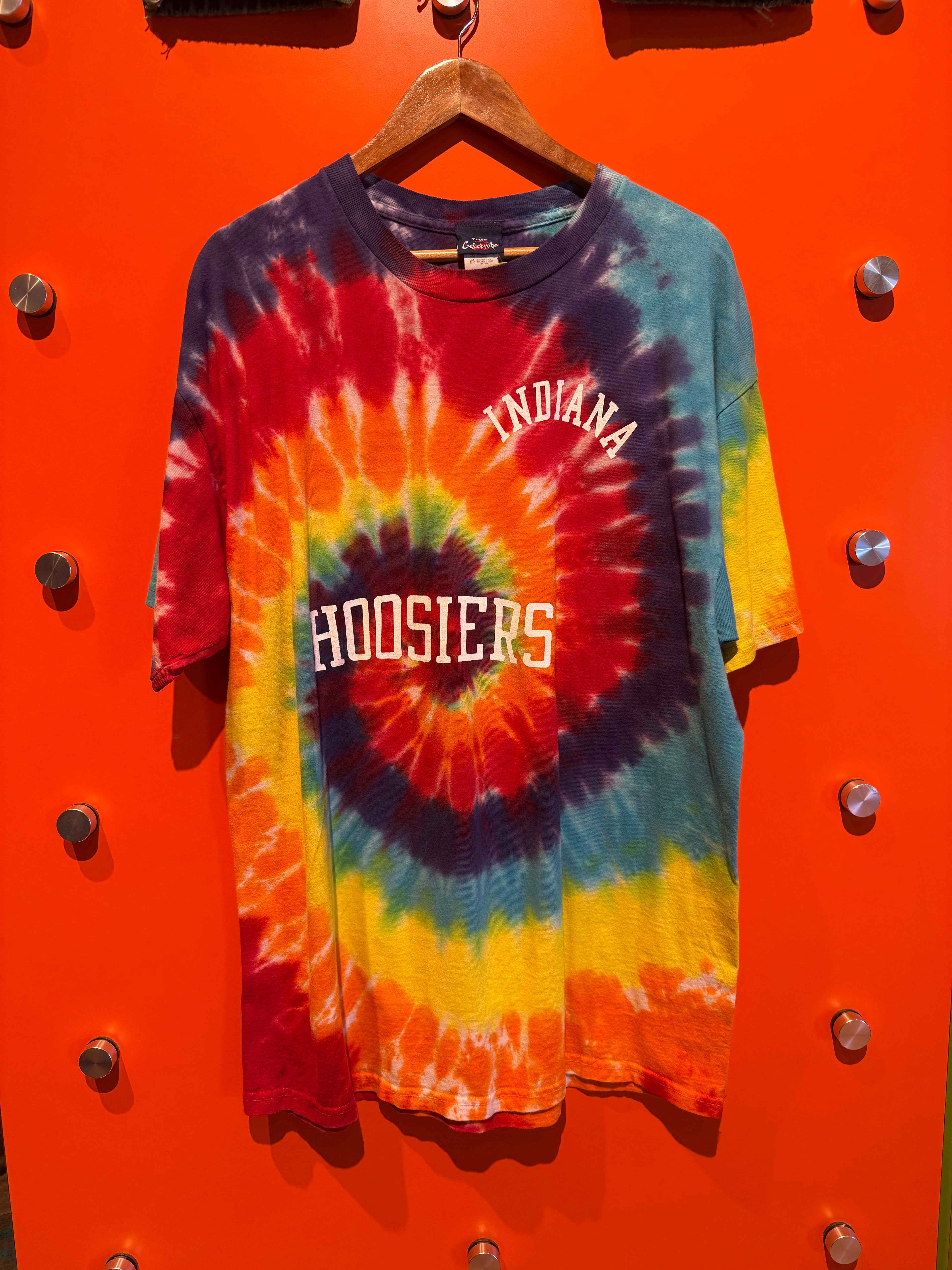 Vintage Indiana Hoosier Tie-Dye T-Shirt: XL