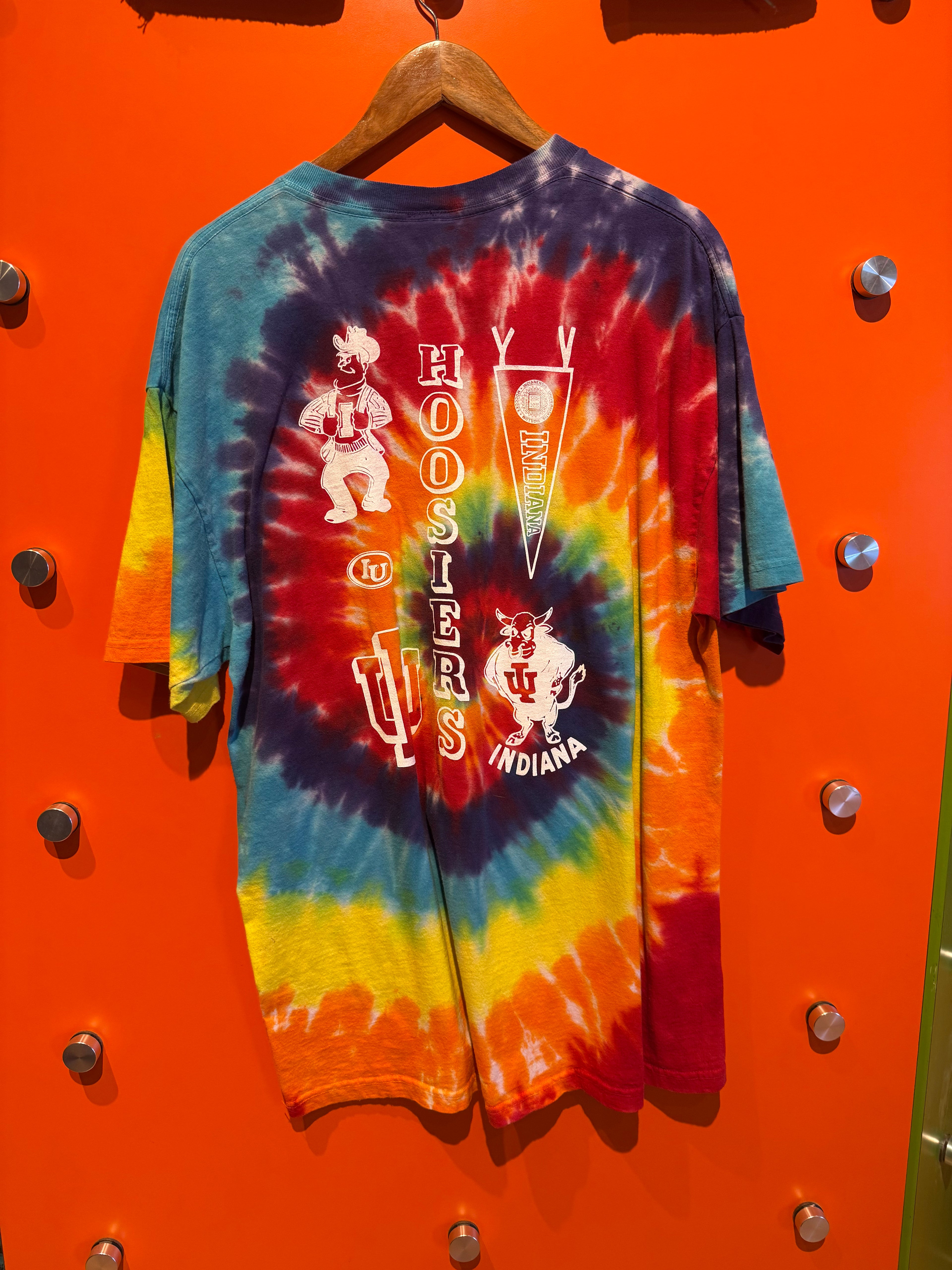 Vintage Indiana Hoosier Tie-Dye T-Shirt: XL