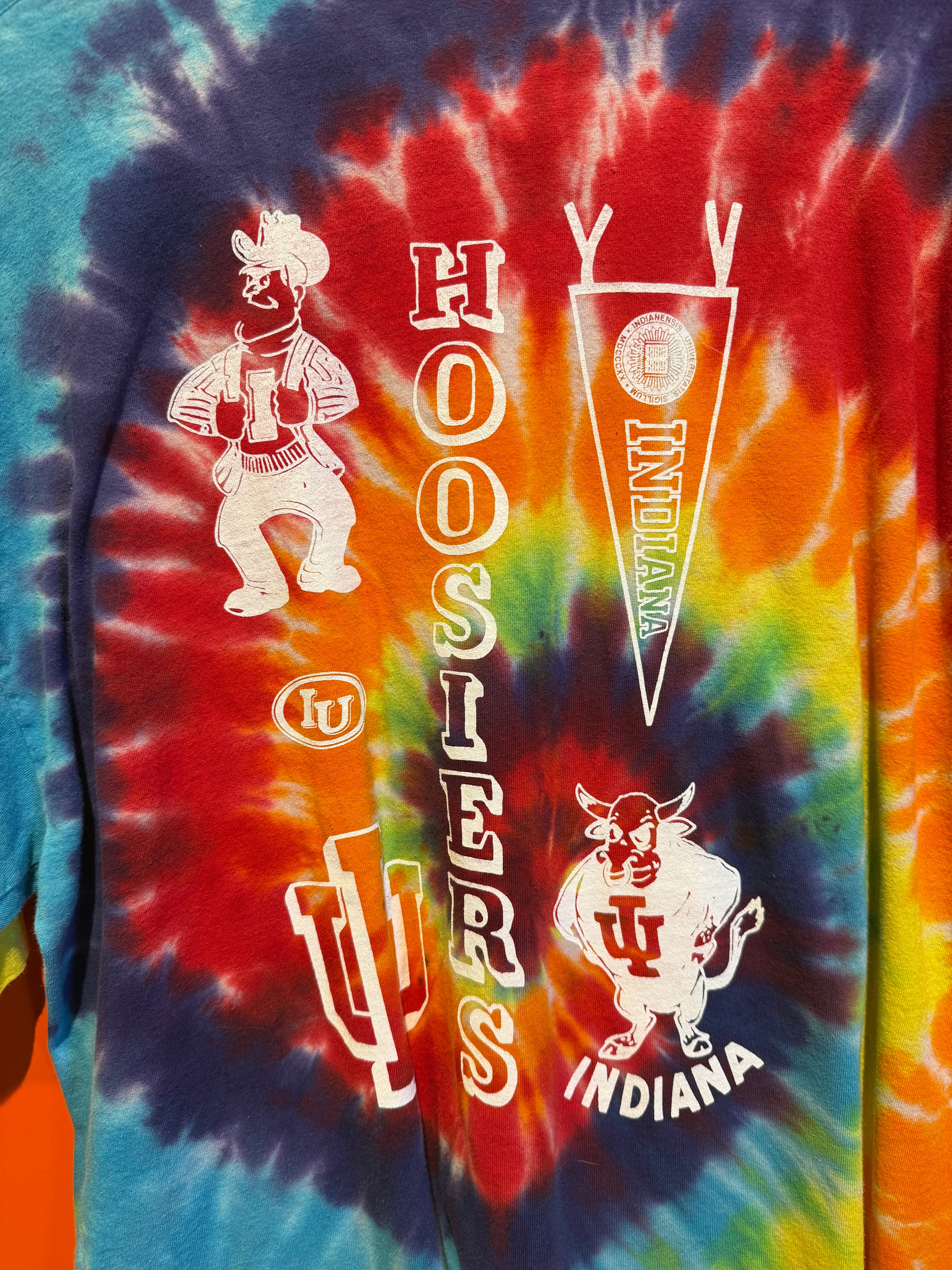 Vintage Indiana Hoosier Tie-Dye T-Shirt: XL