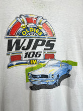 Load image into Gallery viewer, Vintage WJPS 106 FM Oldies Mustang Mike Harvey 1995 Super Gold Sockhop T-Shirt: XL
