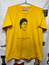 Load image into Gallery viewer, Vintage Mike Andretti Indy 500 Co-Rookie Of The Year 1984 Yellow Russell USA T-Shirt: Large
