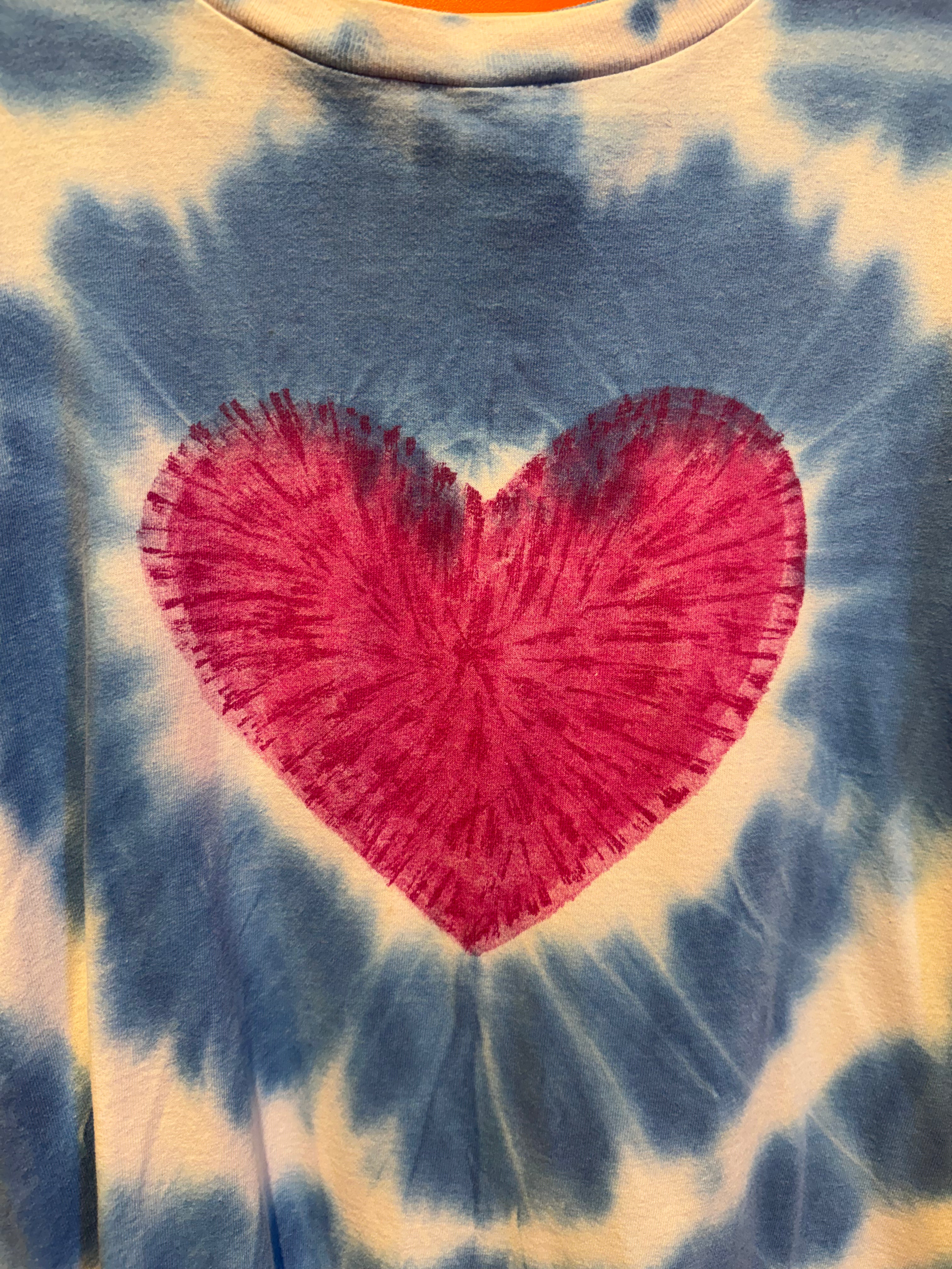 Vintage Spiral Heart Tie-Dye: L/XL