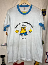 Load image into Gallery viewer, Vintage Boy Scouts Camp Roy C. Manchester BSA Stedman Ringer T-Shirt: XL
