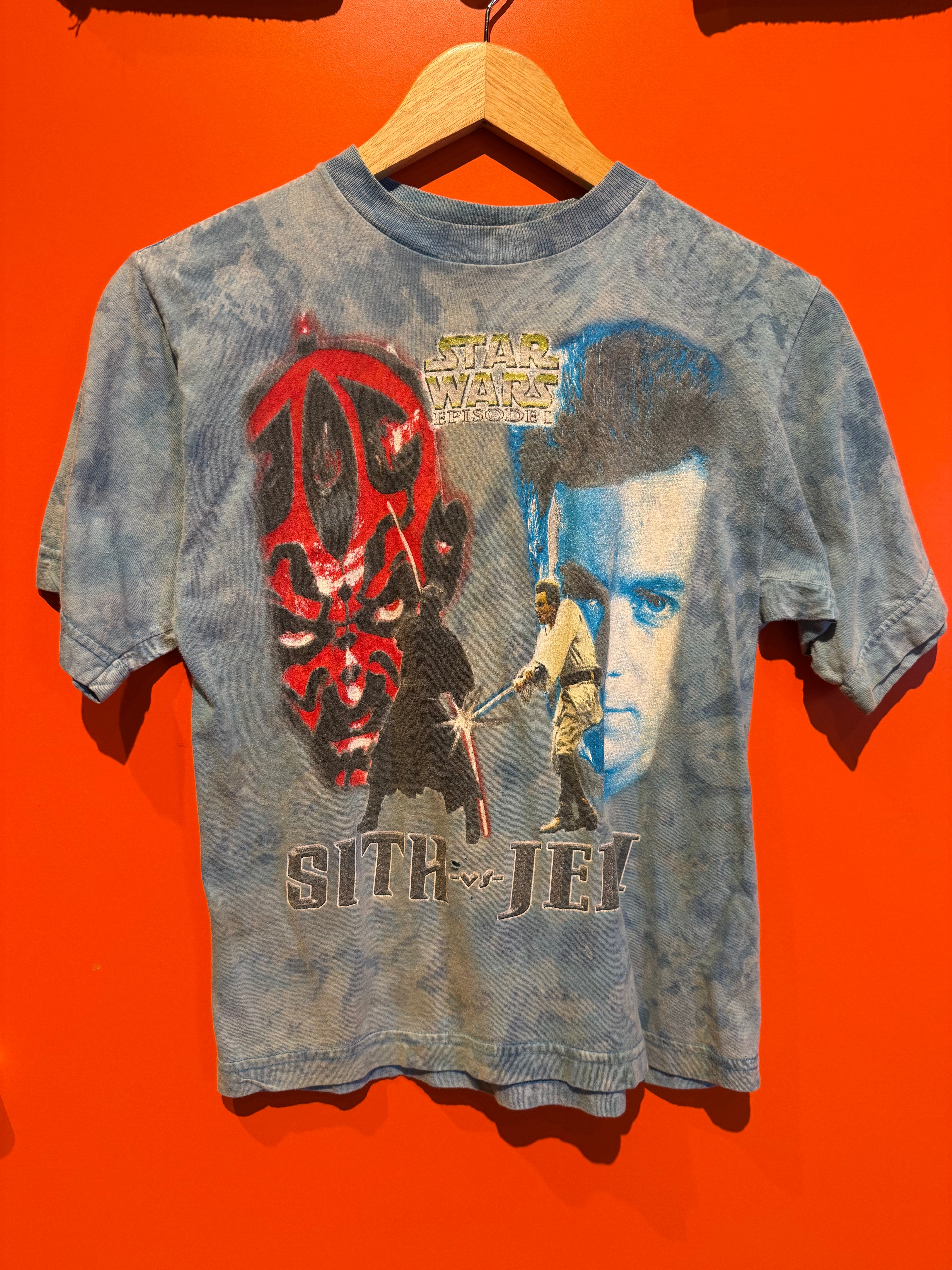 Vintage Star Wars Episode 1 Darth Mal Tie-Dye T-Shirt: Youth S
