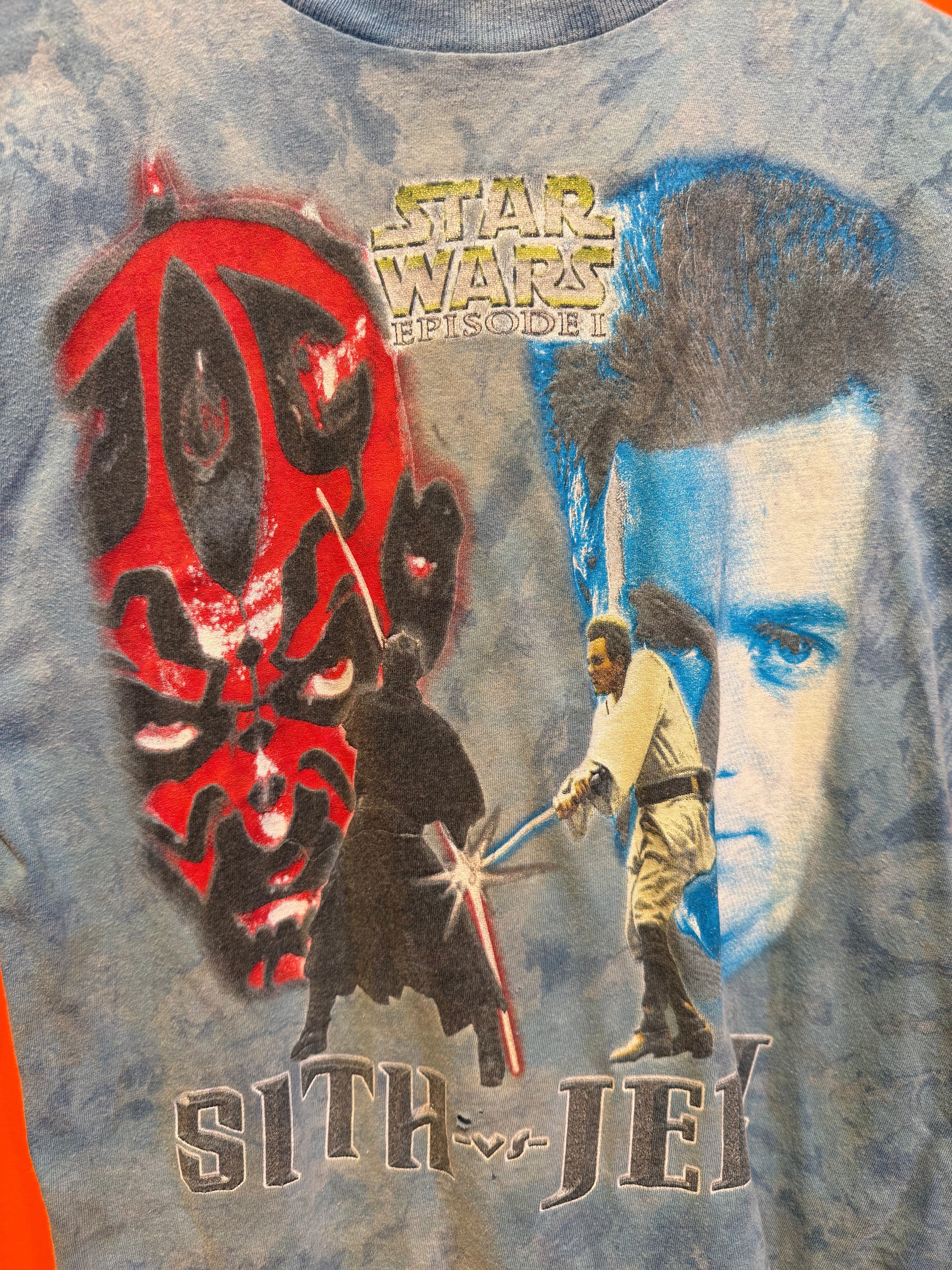 Vintage Star Wars Episode 1 Darth Mal Tie-Dye T-Shirt: Youth S