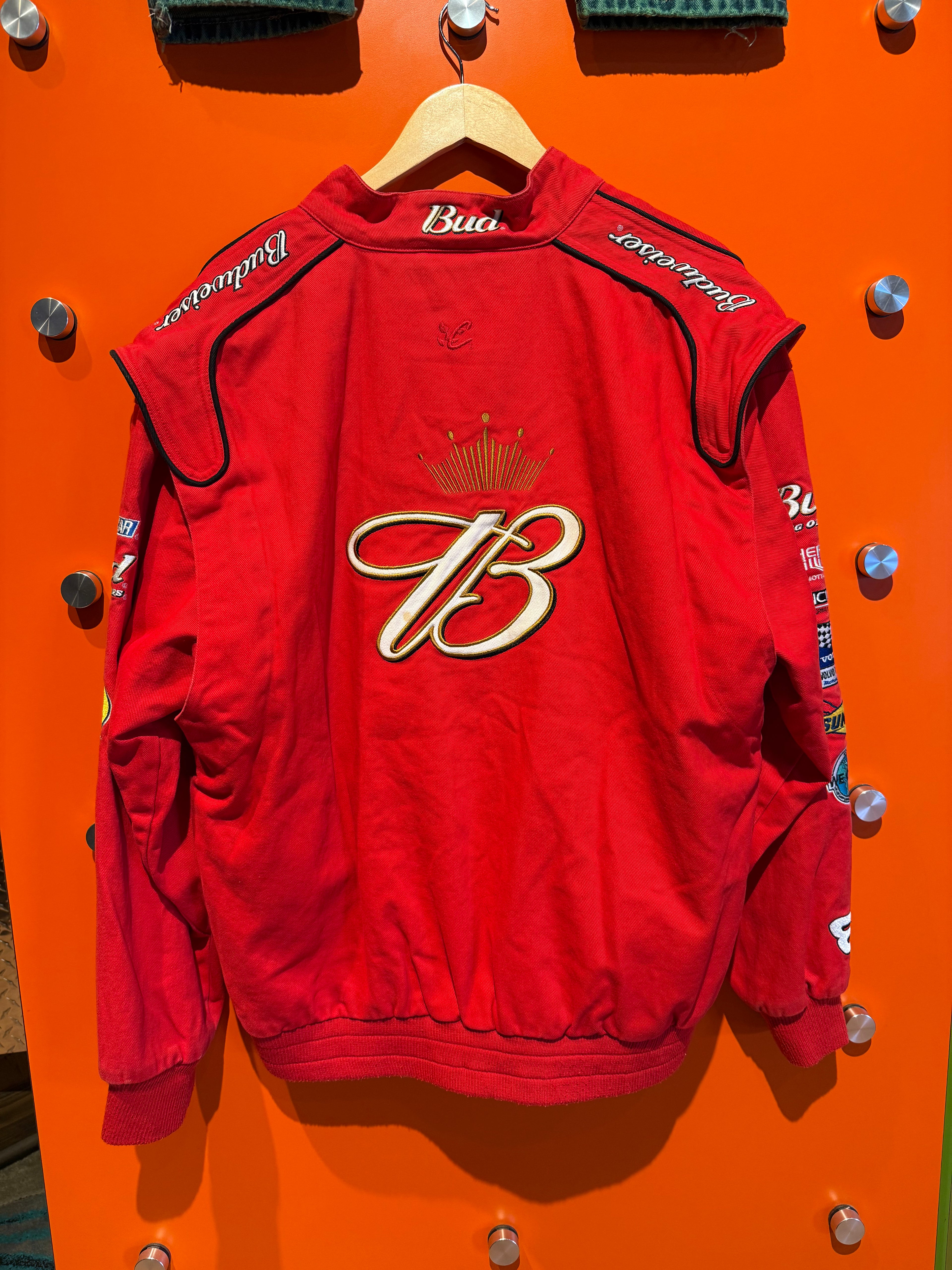 Vintage Budweiser Red Dale Earnhardt Jr. Nascar Racing Jacket: Large