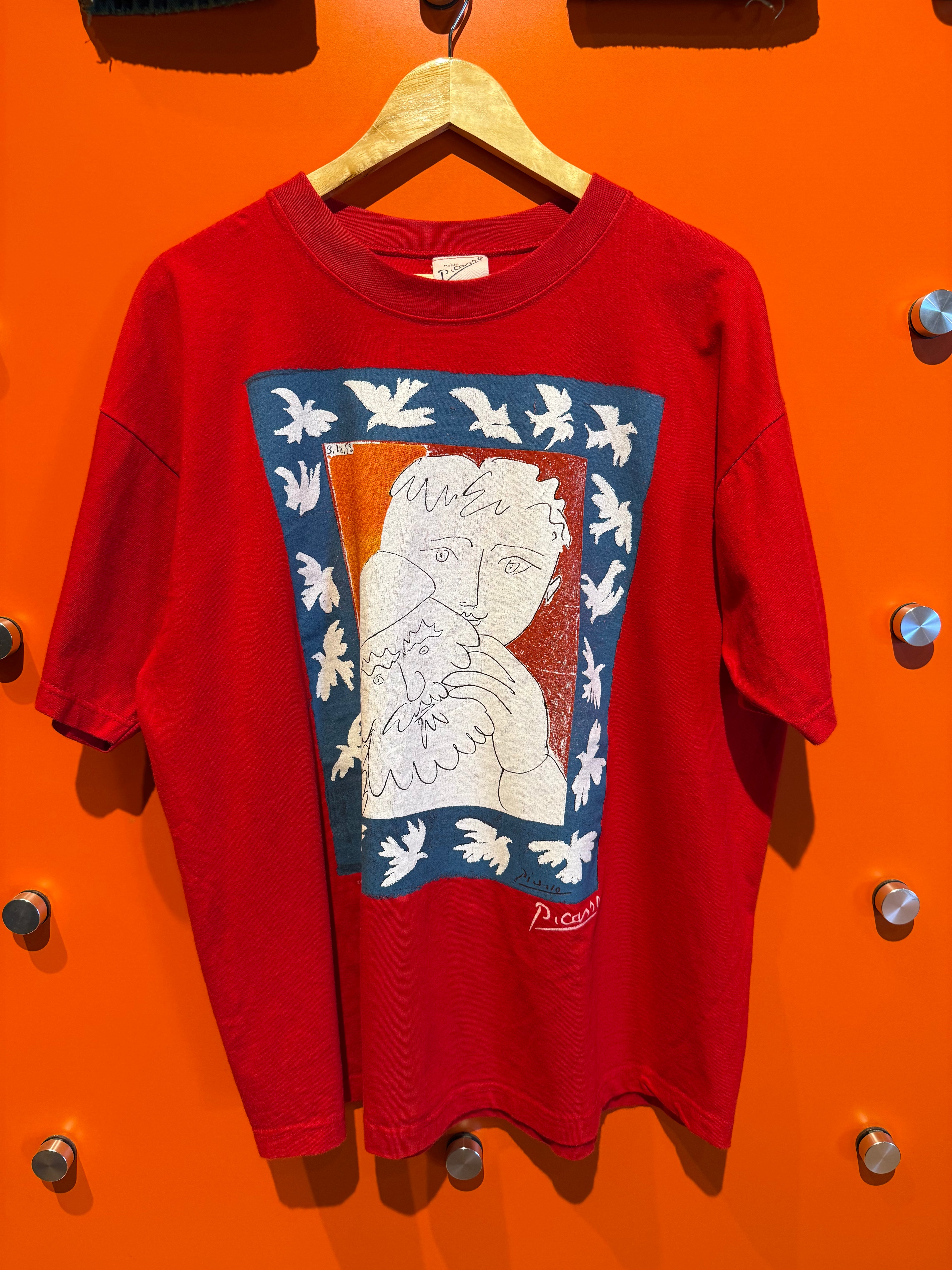 Vintage Picasso Art Red 1995 T-Shirt: Large