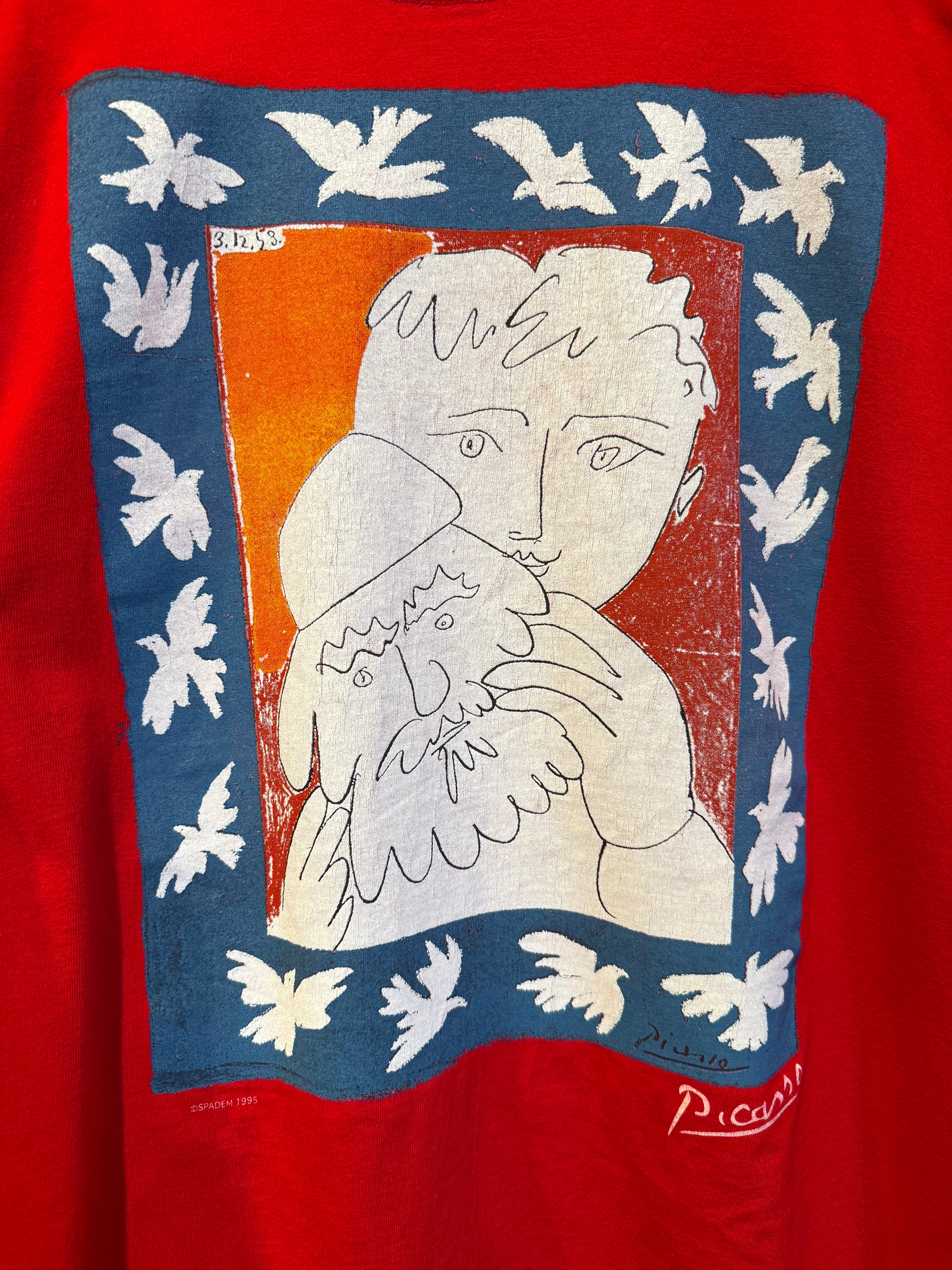 Vintage Picasso Art Red 1995 T-Shirt: Large