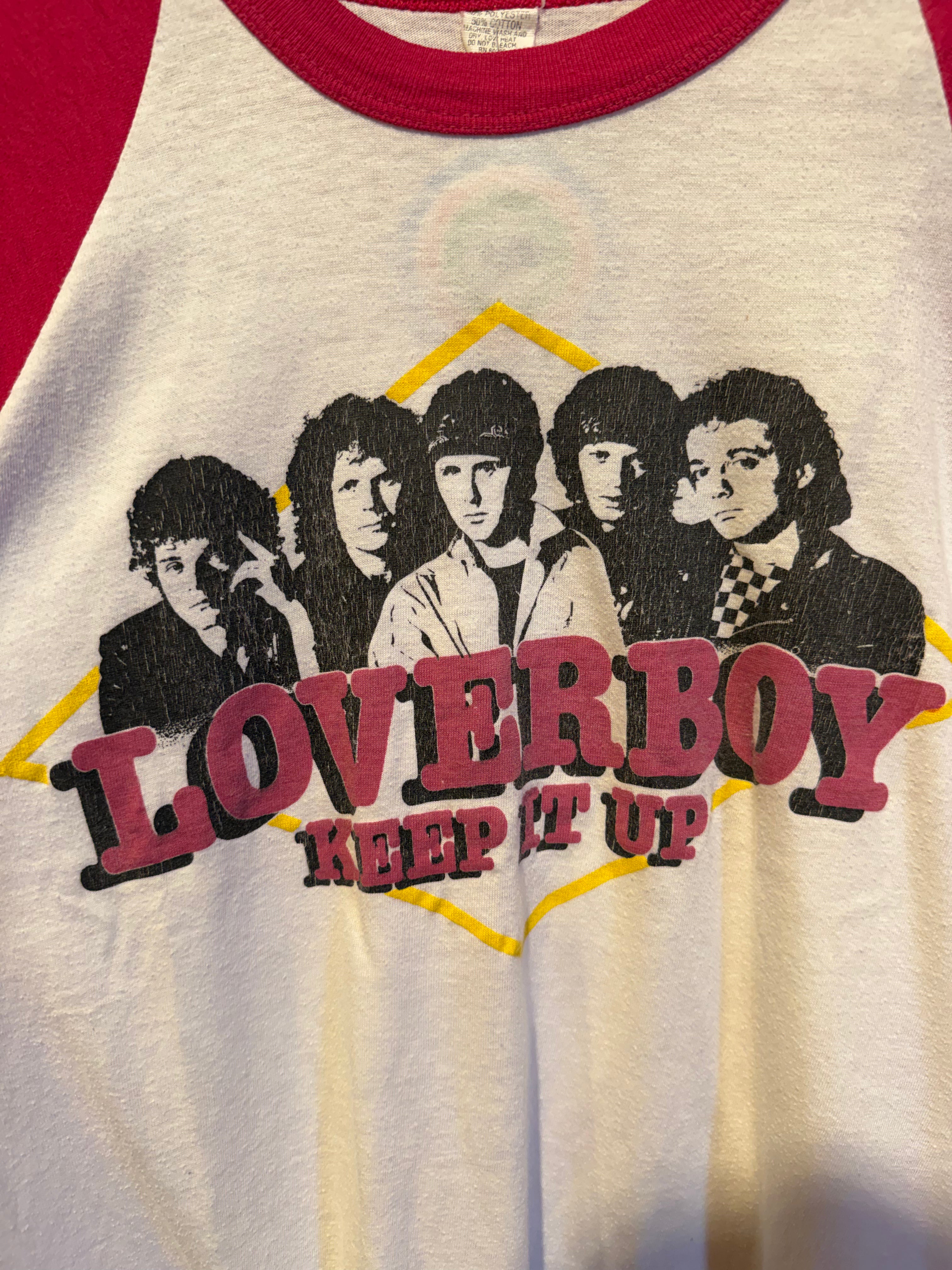 Vintage Loverboy Raglan Pink Concert T-Shirt: Medium