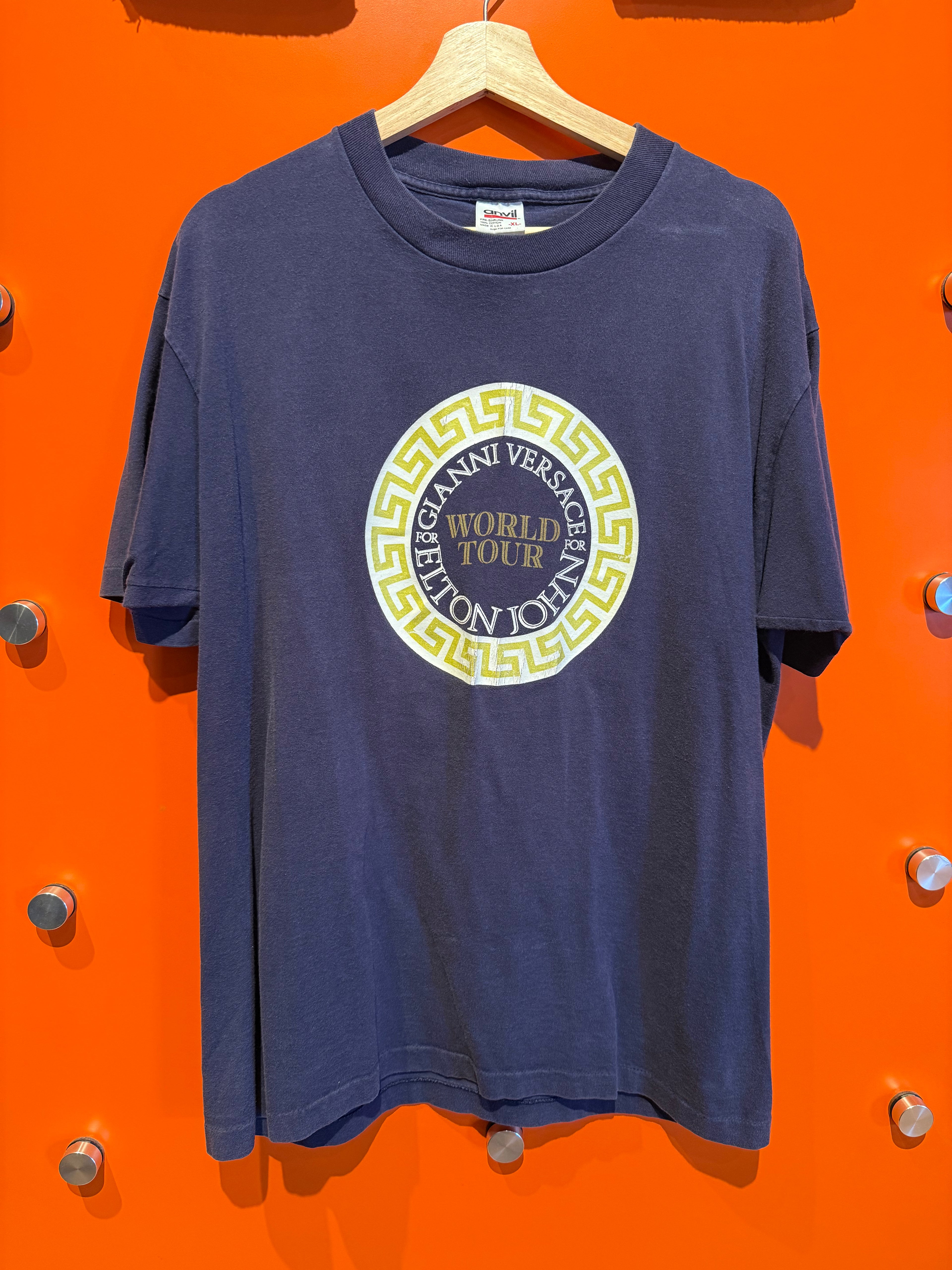 Vintage Elton John by Gianni Versace The One Navy T-Shirt: XL