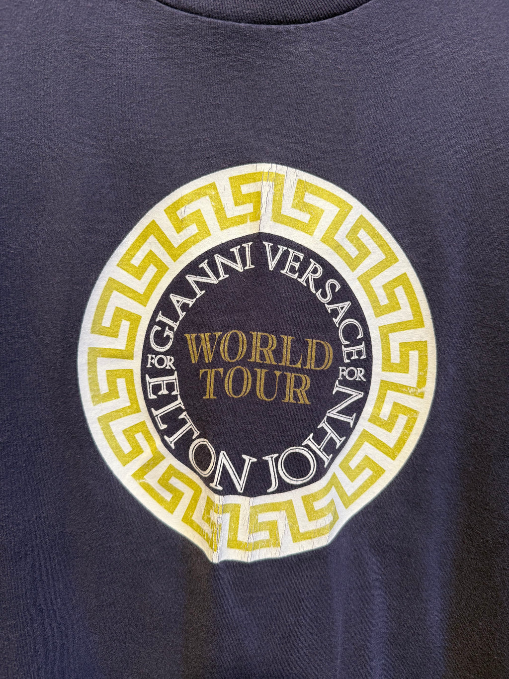 Vintage Elton John by Gianni Versace The One Navy T-Shirt: XL