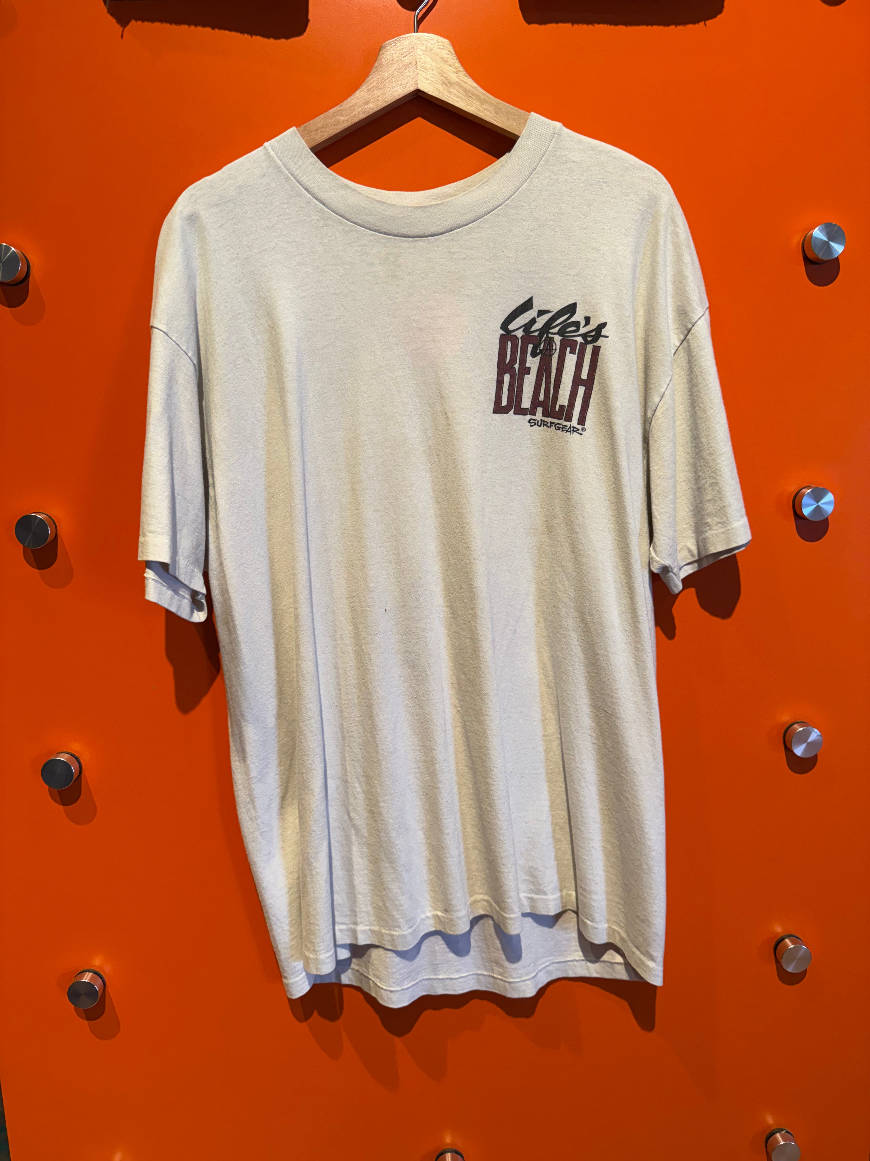 Vintage Life's a Beach Trojan Condoms T-Shirt: XL