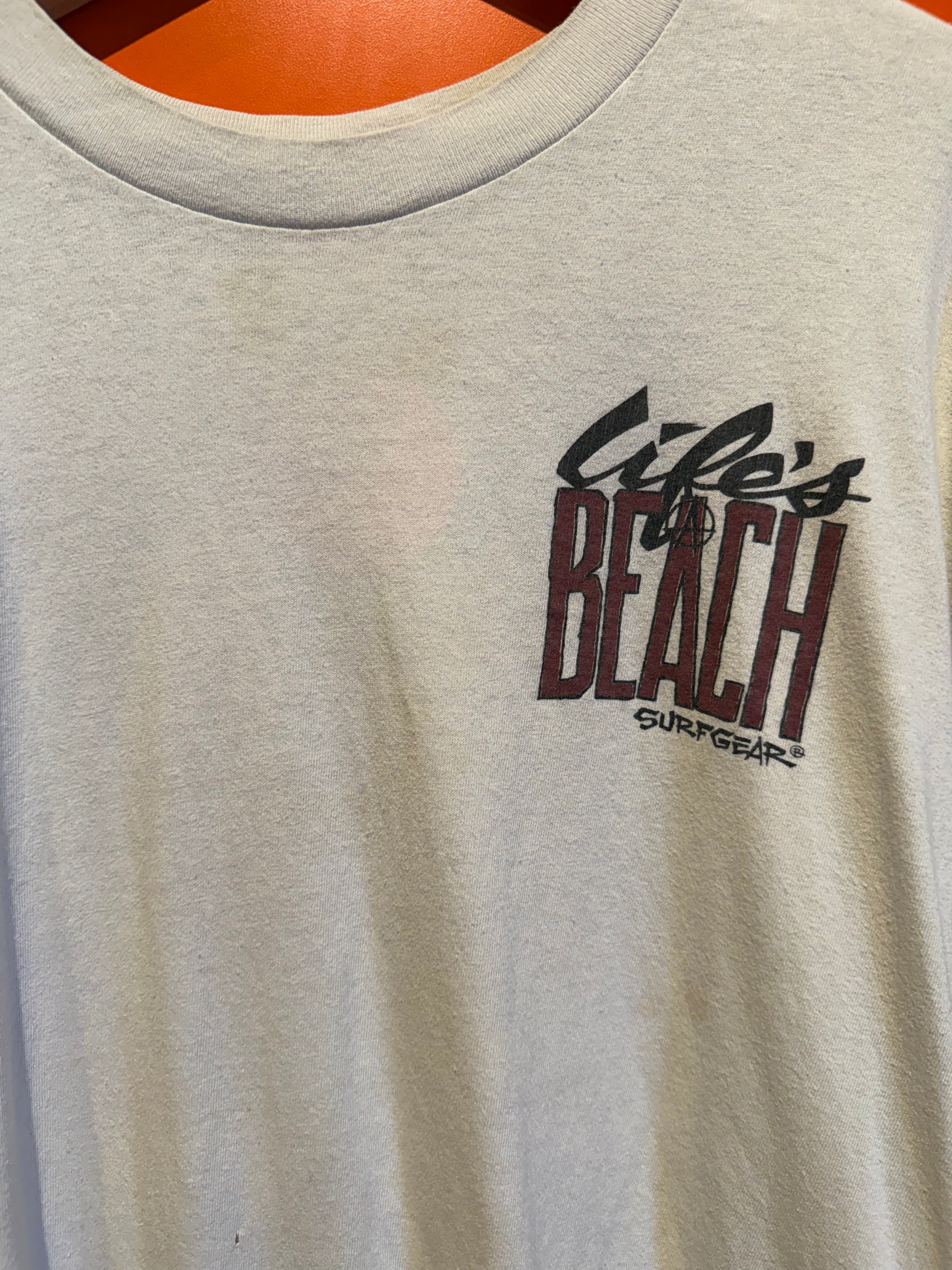 Vintage Life's a Beach Trojan Condoms T-Shirt: XL