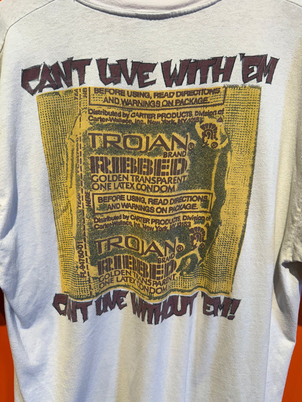 Vintage Life's a Beach Trojan Condoms T-Shirt: XL
