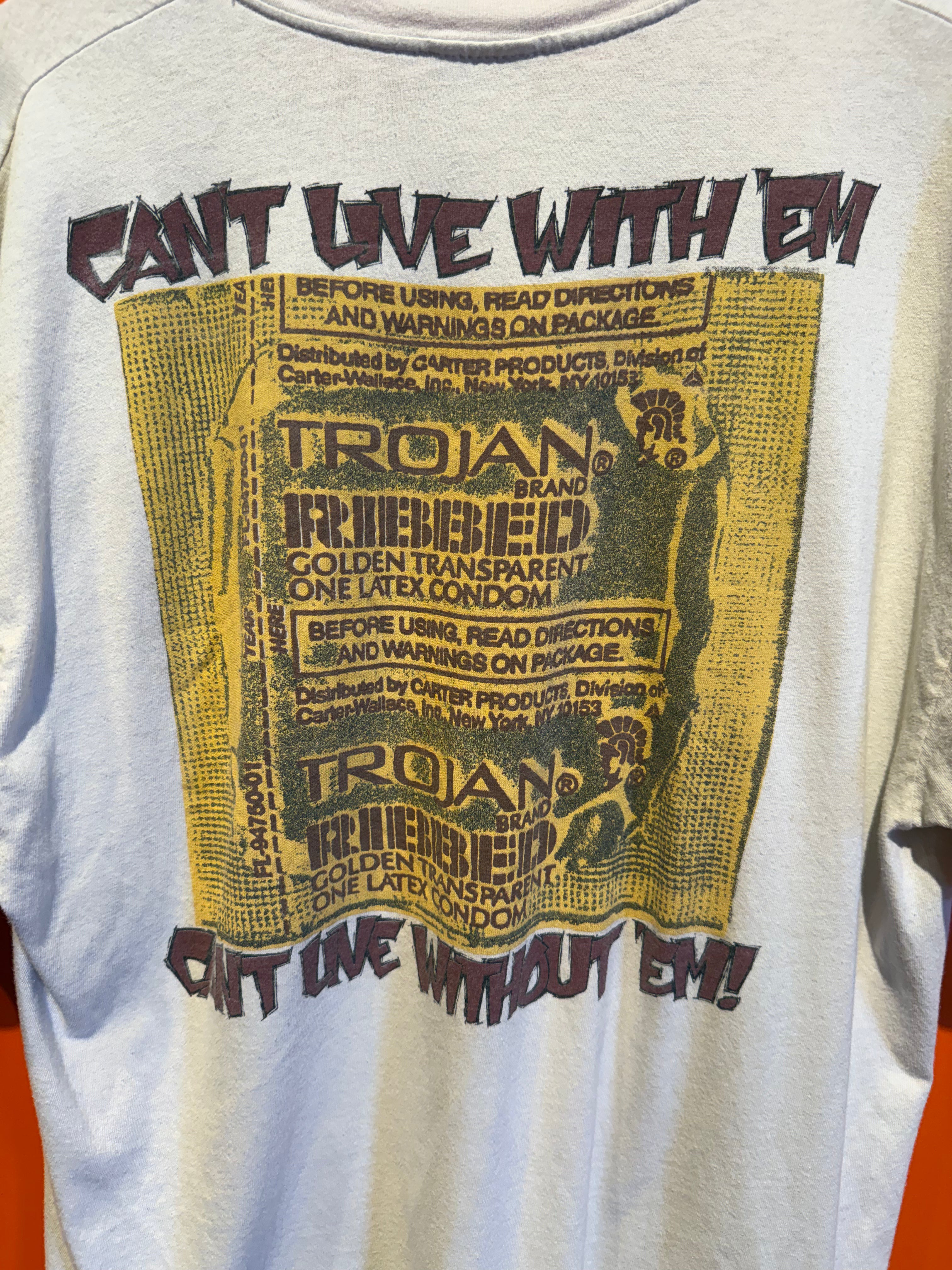 Vintage Life's a Beach Trojan Condoms T-Shirt: XL