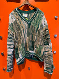 Vintage Coogi V Neck Green Sweater: Medium