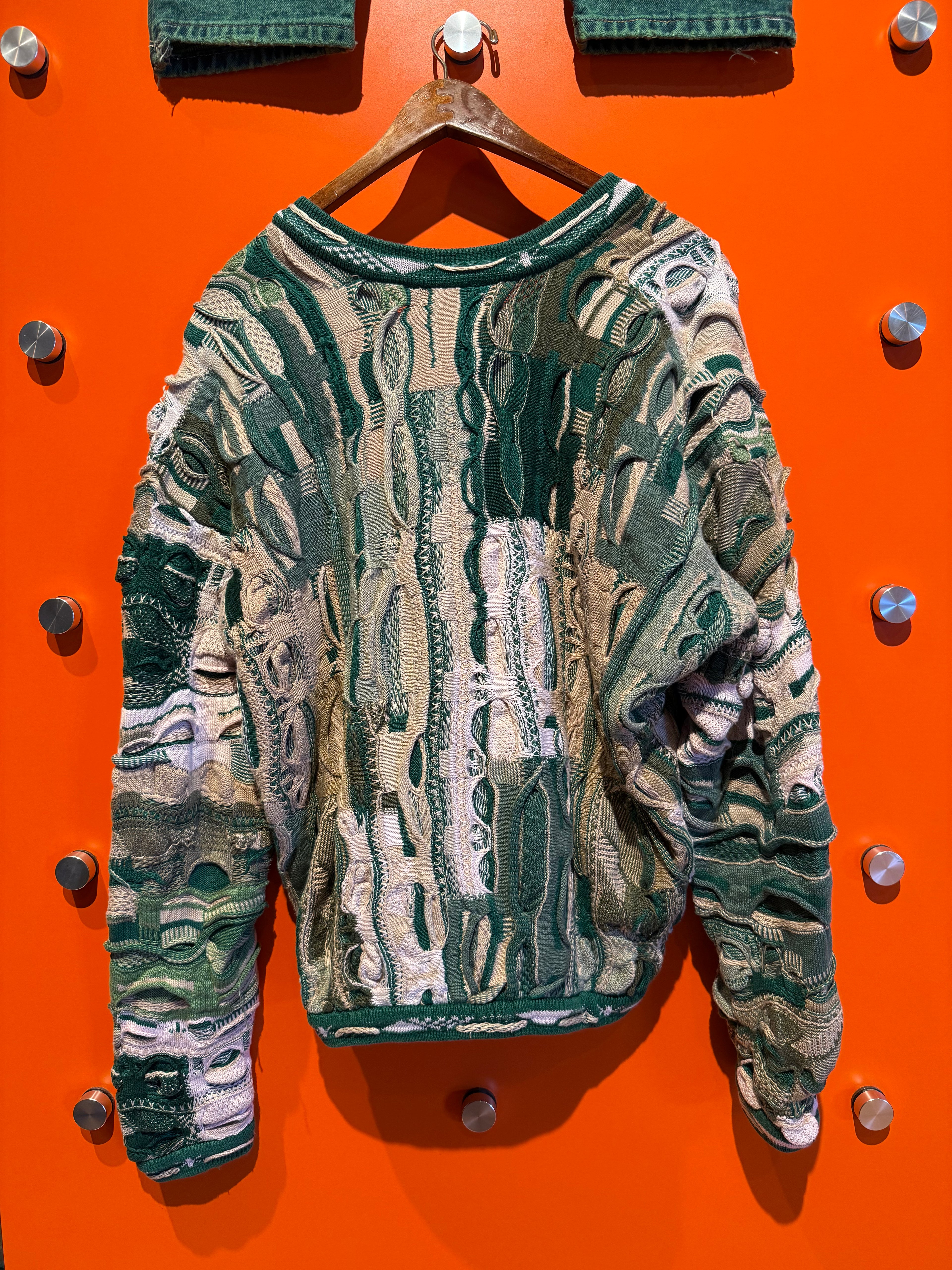 Vintage Coogi V Neck Green Sweater: Medium